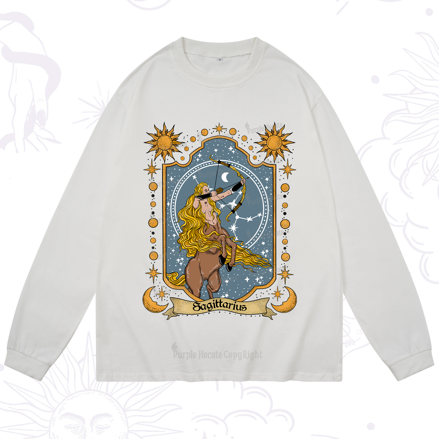Purplehecate Sagittarius Zodiac Long Sleeve T-Shirt