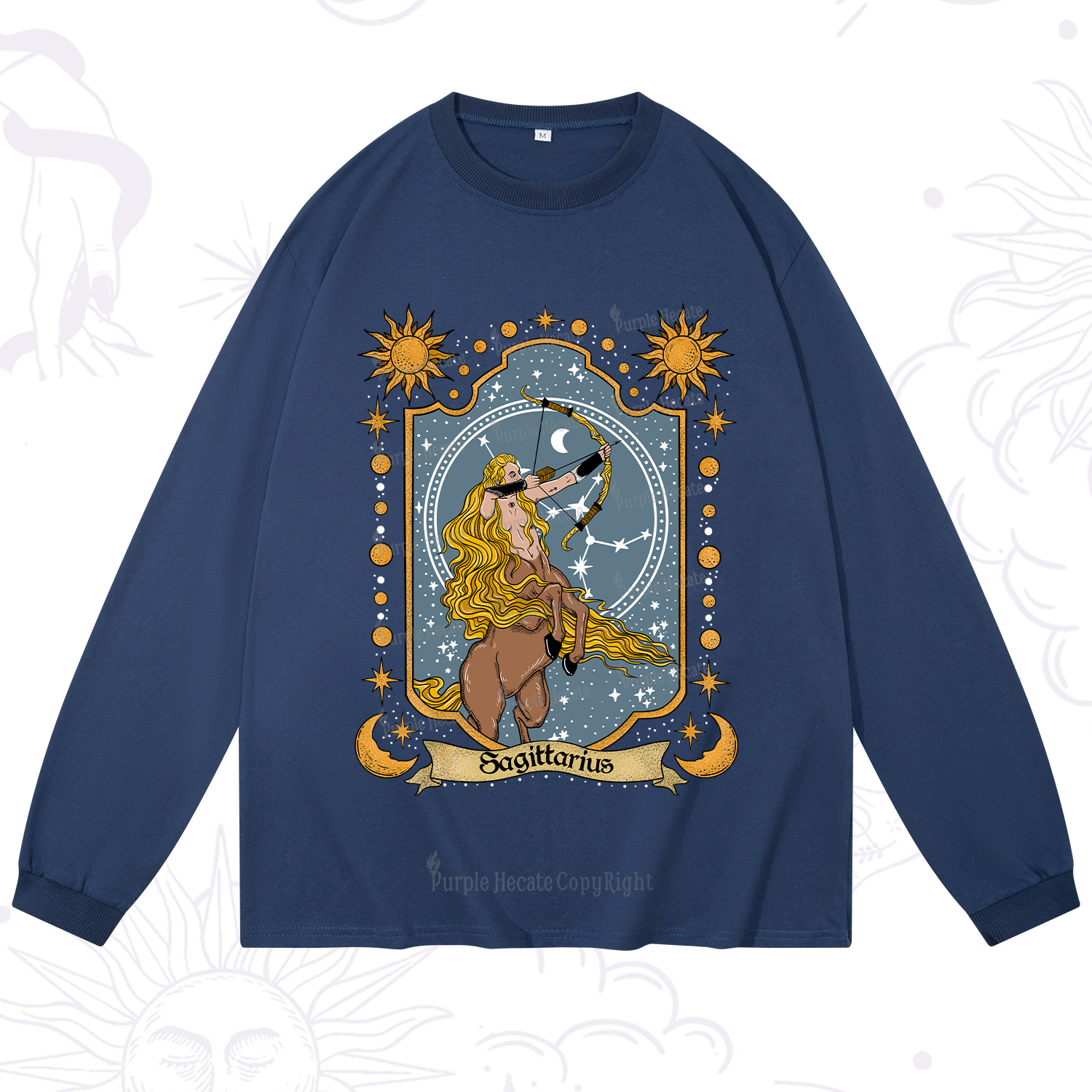 Purplehecate Sagittarius Zodiac Long Sleeve T-Shirt