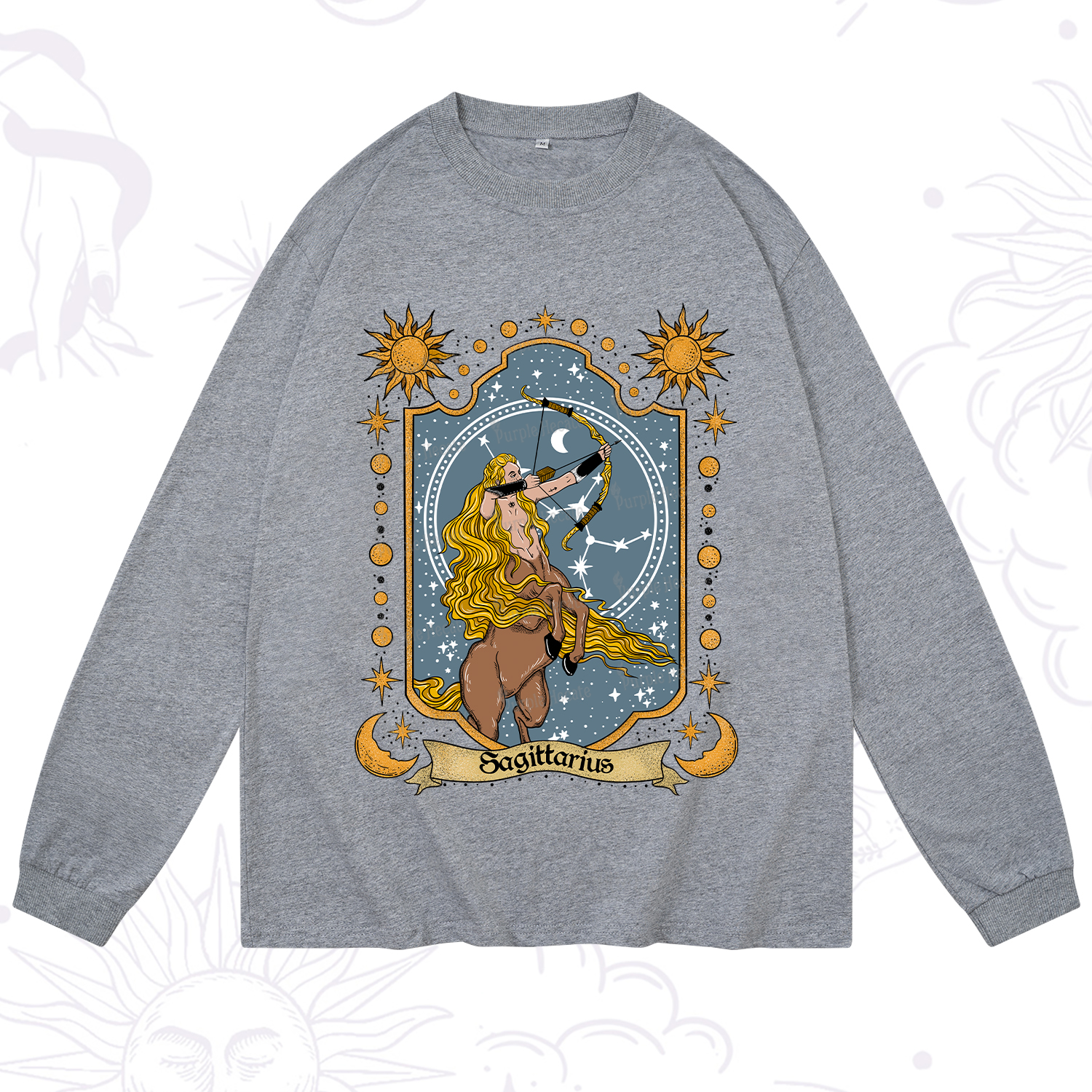 Purplehecate Sagittarius Zodiac Long Sleeve T-Shirt