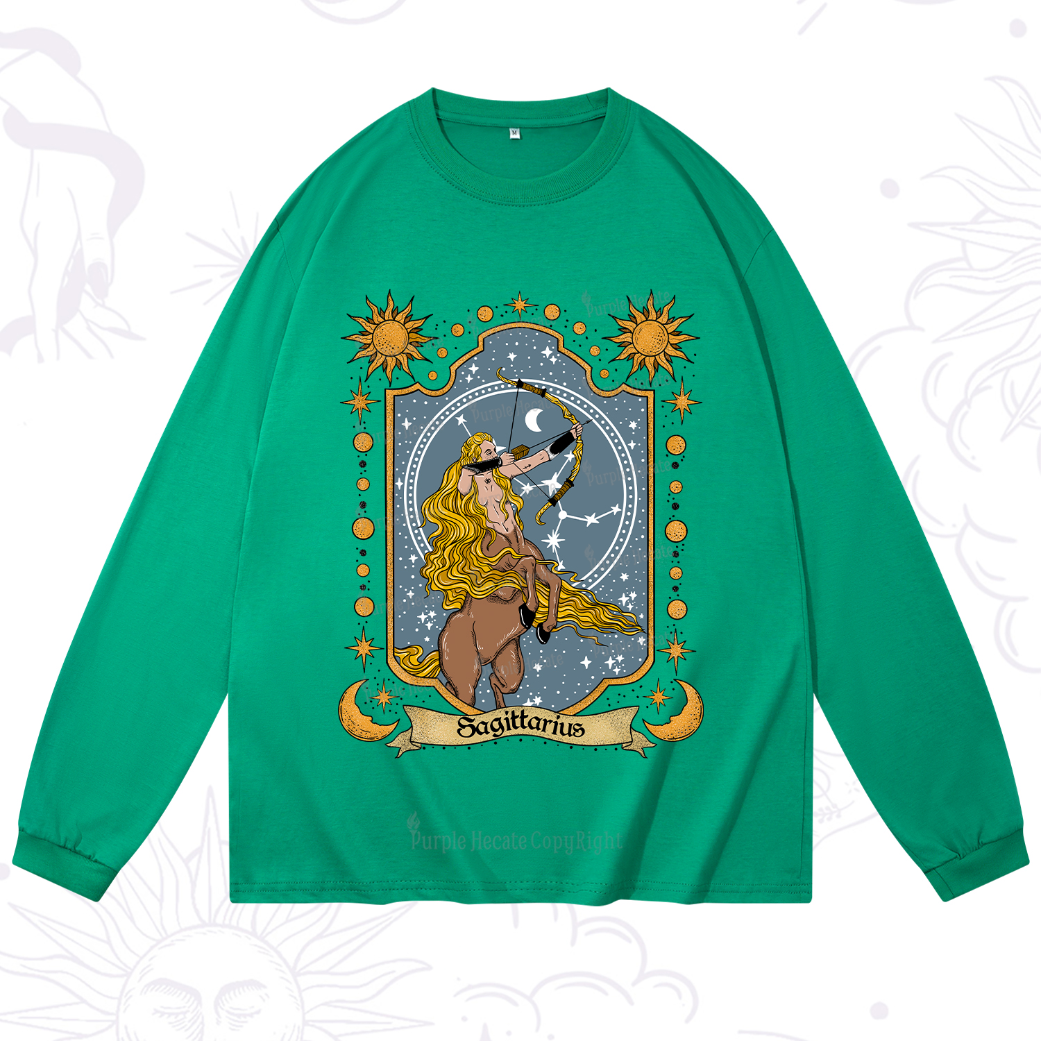 Purplehecate Sagittarius Zodiac Long Sleeve T-Shirt