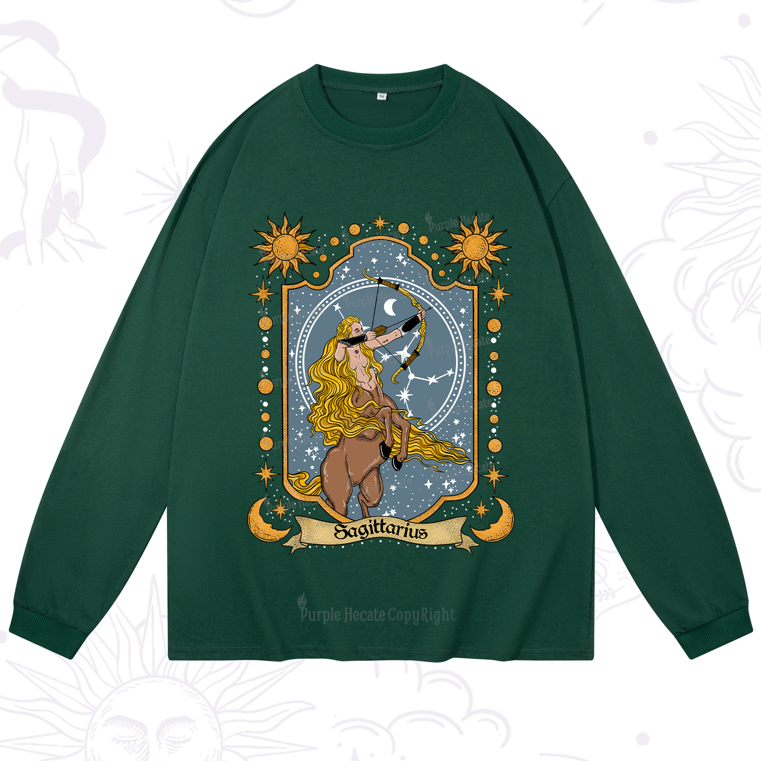 Purplehecate Sagittarius Zodiac Long Sleeve T-Shirt