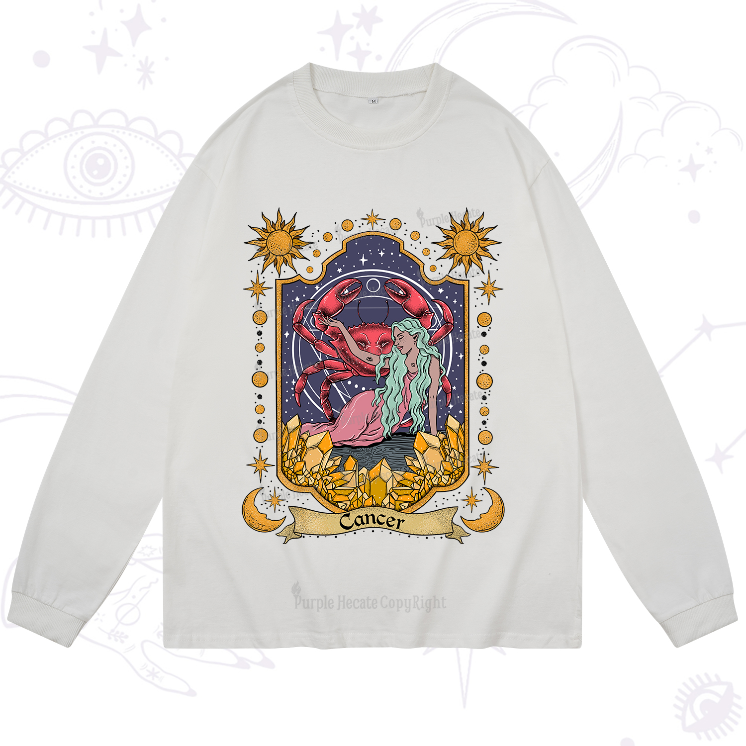 Purplehecate Cancer Zodiac Long Sleeve T-Shirt