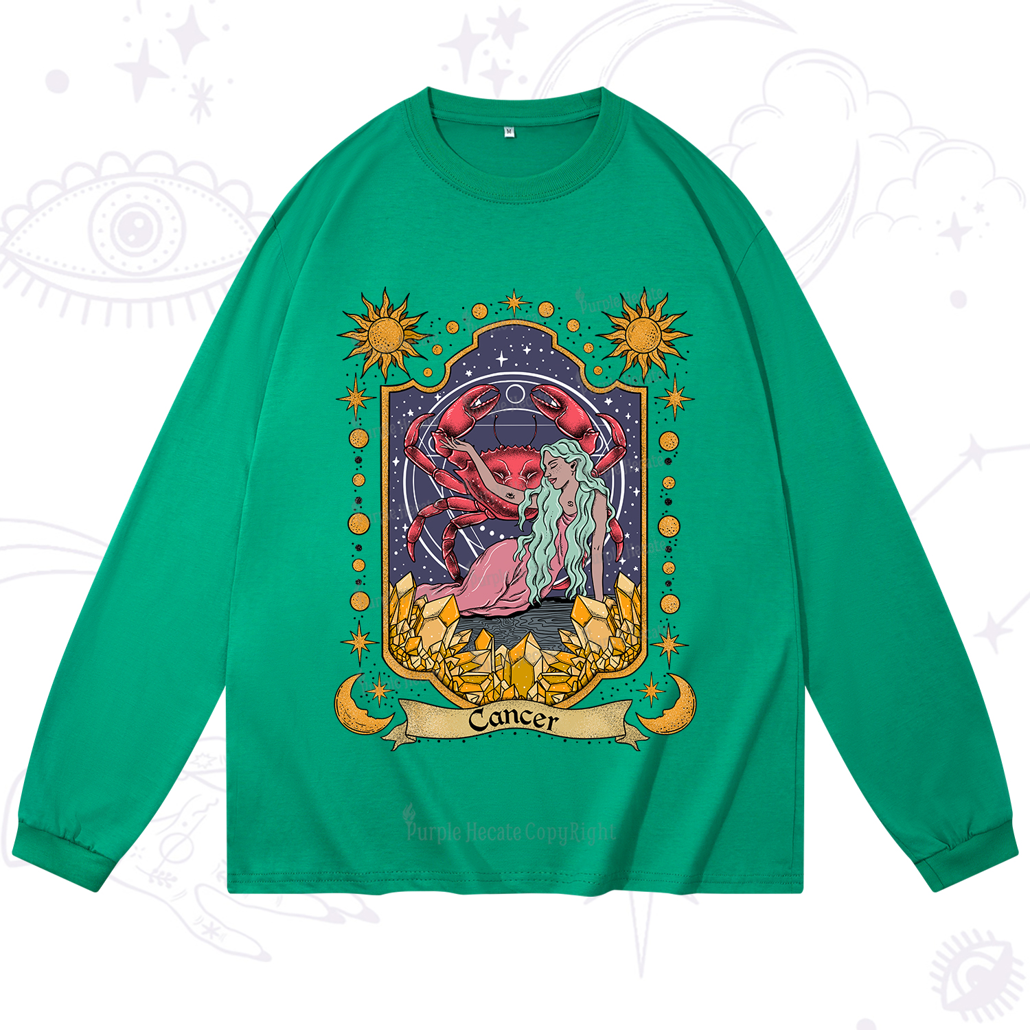Purplehecate Cancer Zodiac Long Sleeve T-Shirt