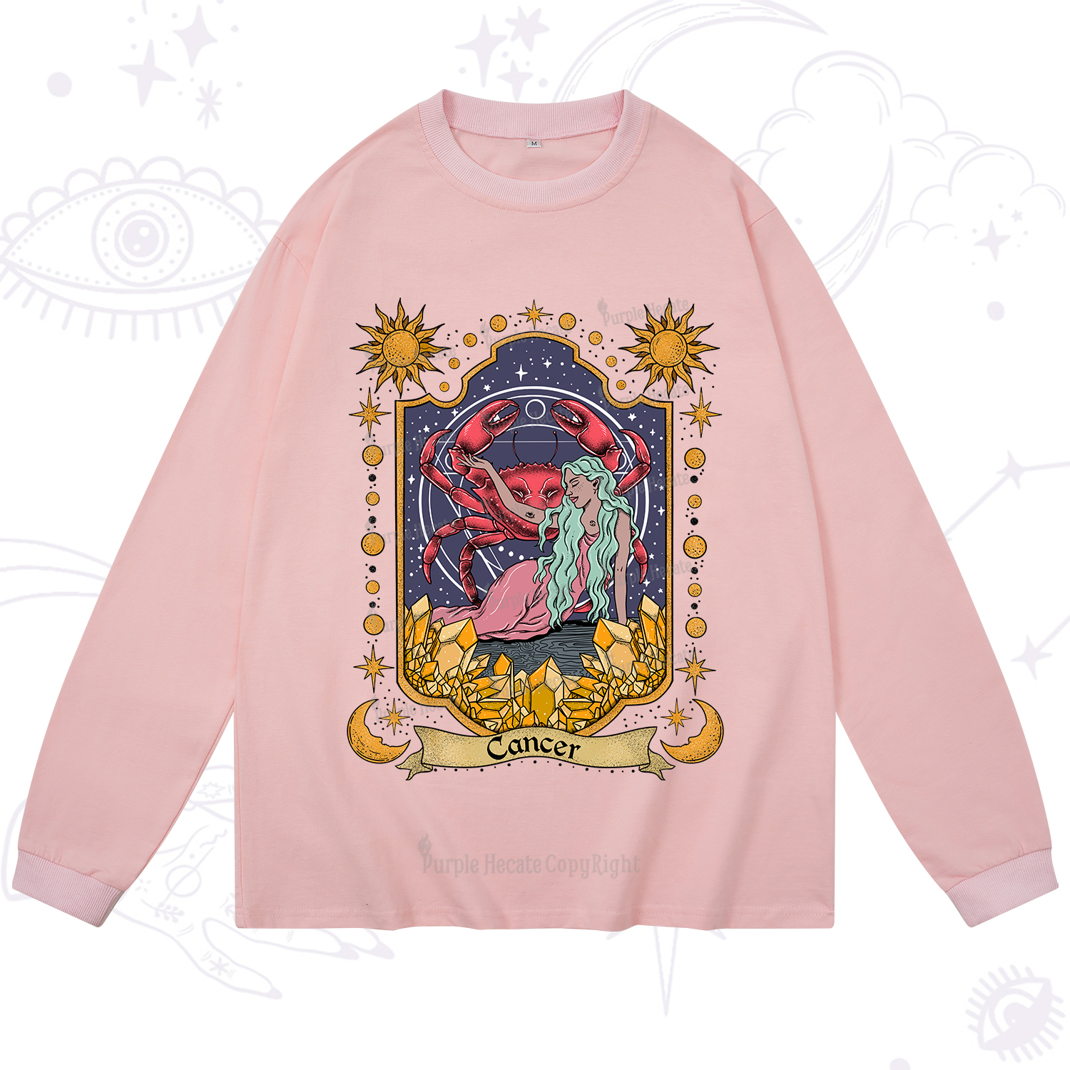 Purplehecate Cancer Zodiac Long Sleeve T-Shirt