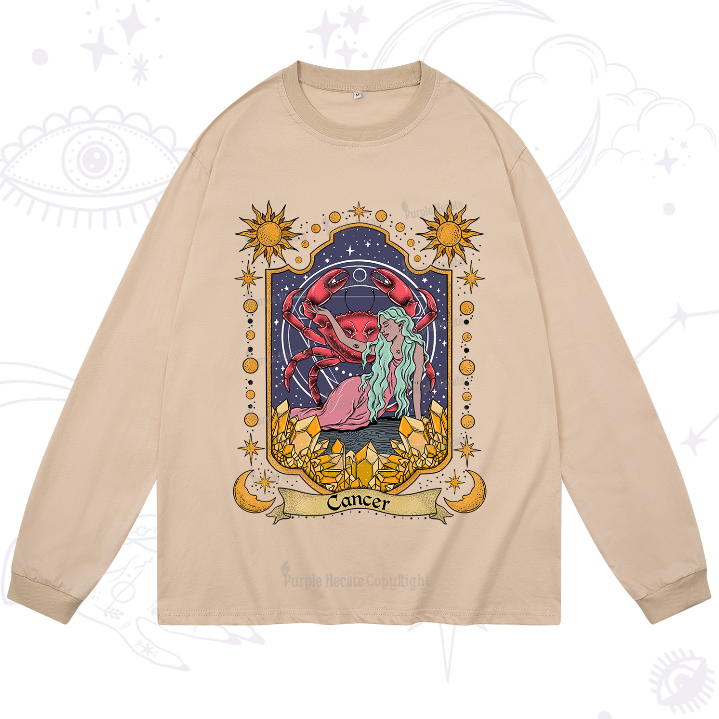 Purplehecate Cancer Zodiac Long Sleeve T-Shirt