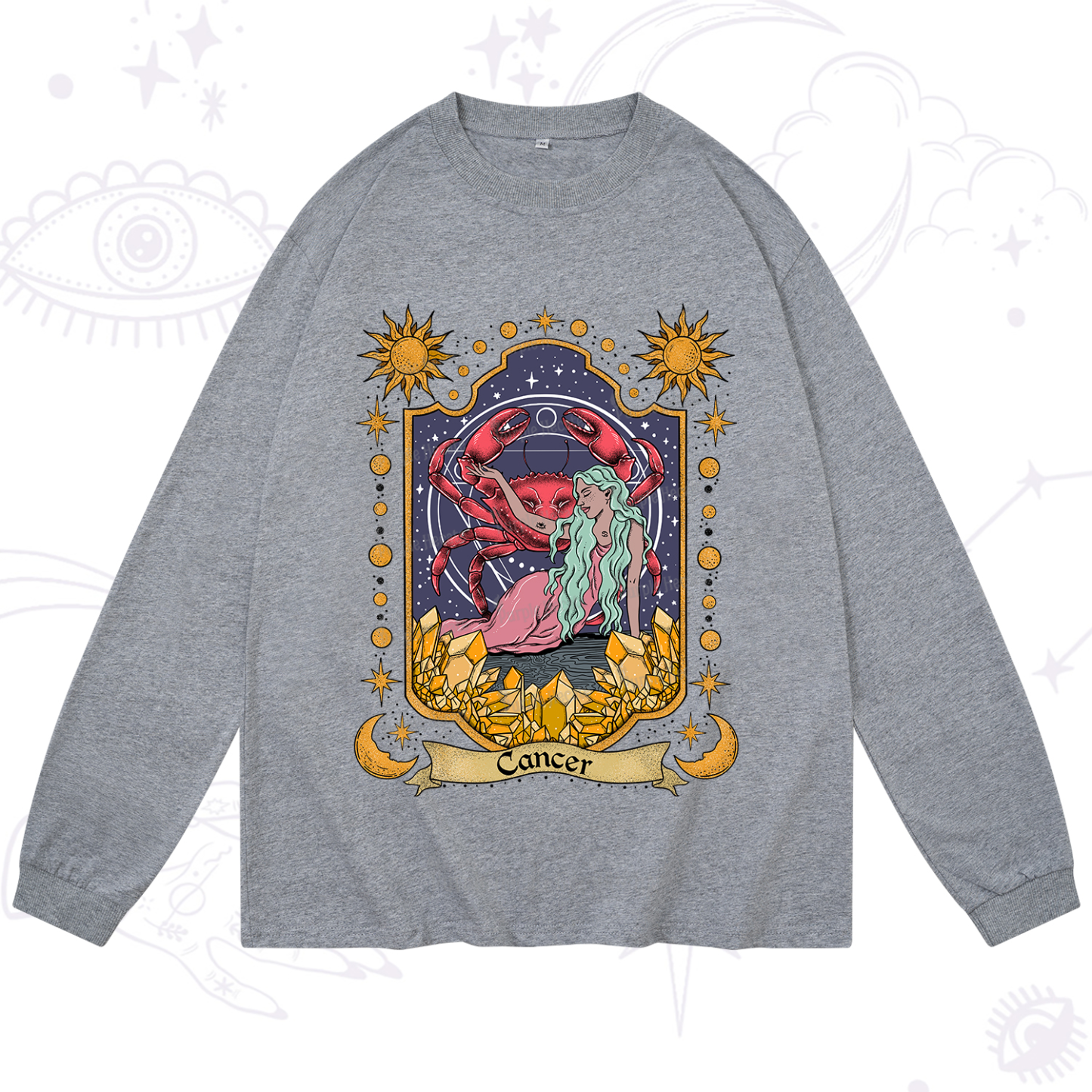 Purplehecate Cancer Zodiac Long Sleeve T-Shirt