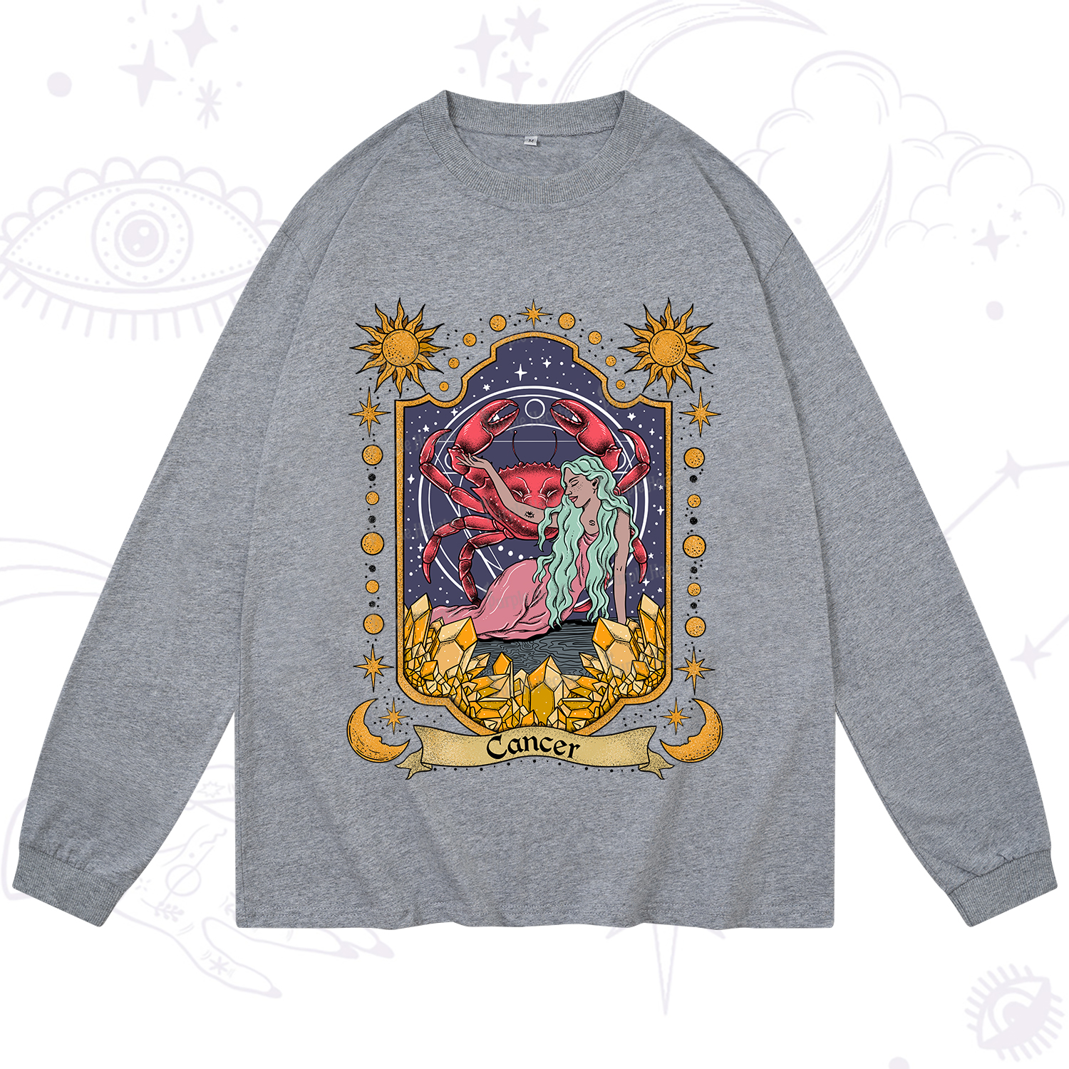 Purplehecate Cancer Zodiac Long Sleeve T-Shirt