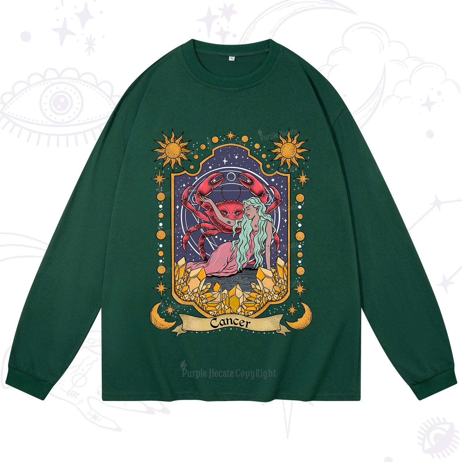 Purplehecate Cancer Zodiac Long Sleeve T-Shirt