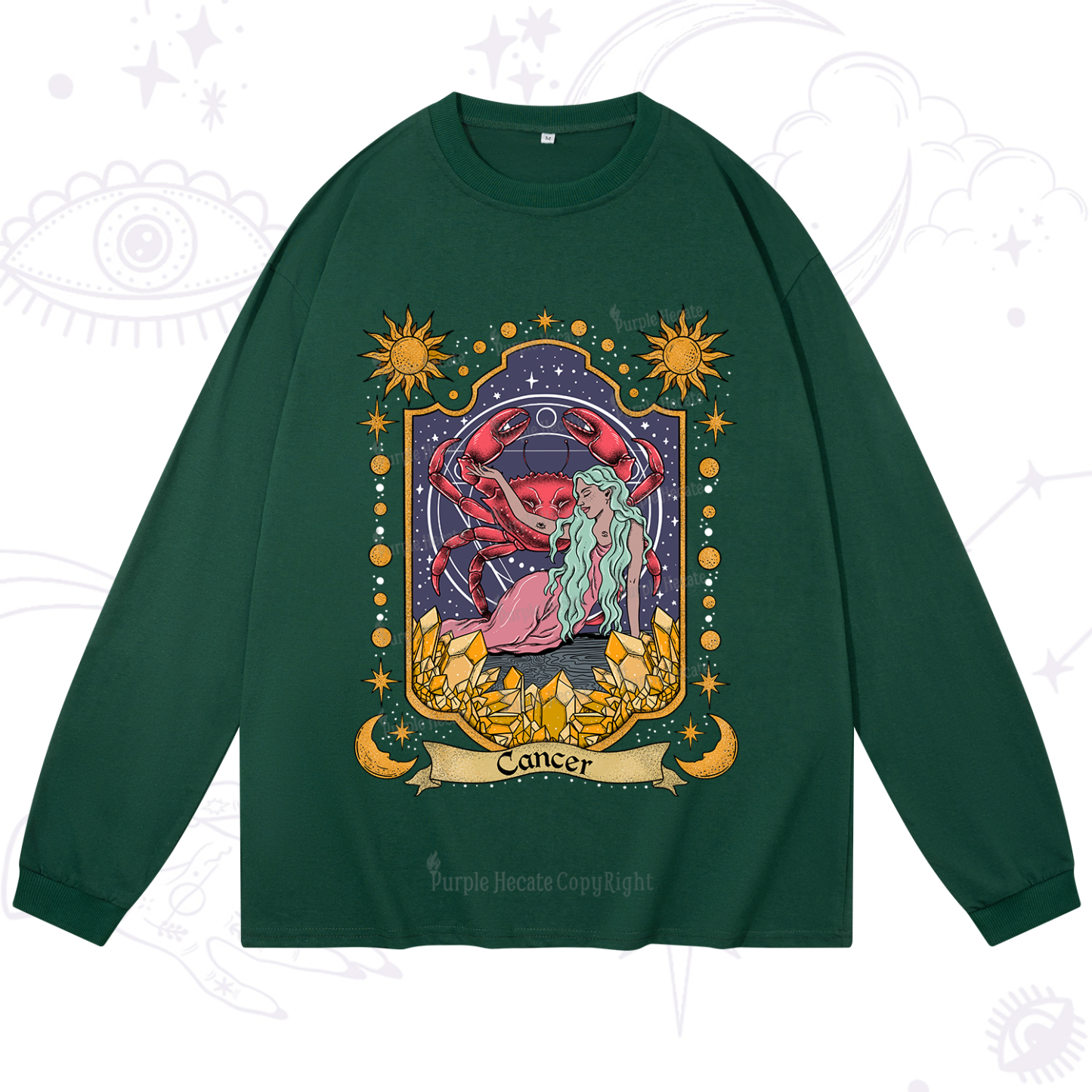 Purplehecate Cancer Zodiac Long Sleeve T-Shirt
