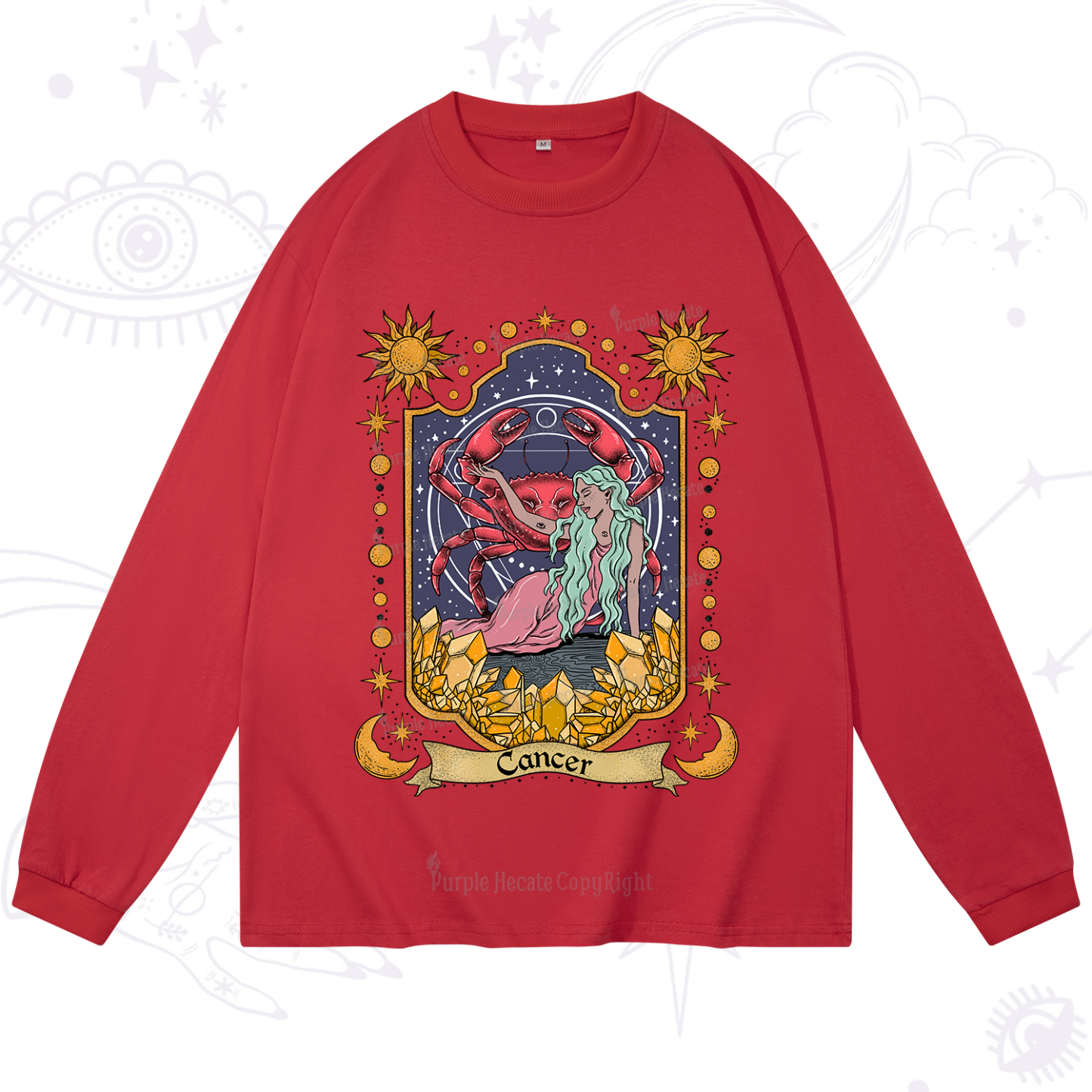 Purplehecate Cancer Zodiac Long Sleeve T-Shirt