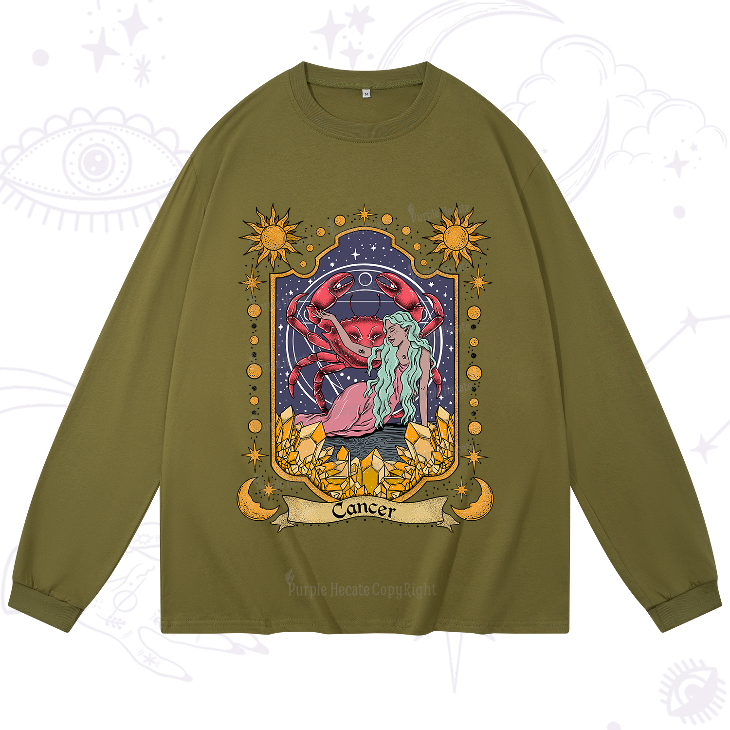 Purplehecate Cancer Zodiac Long Sleeve T-Shirt