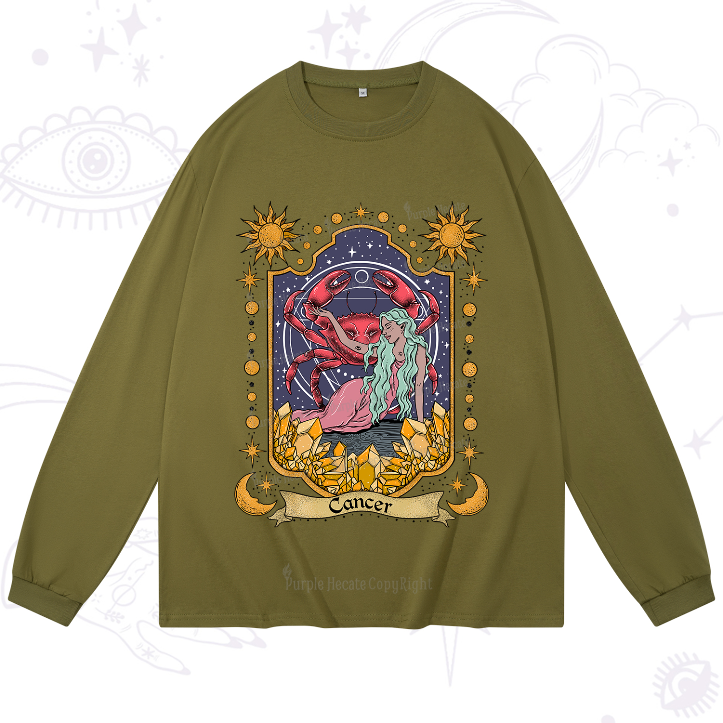 Purplehecate Cancer Zodiac Long Sleeve T-Shirt