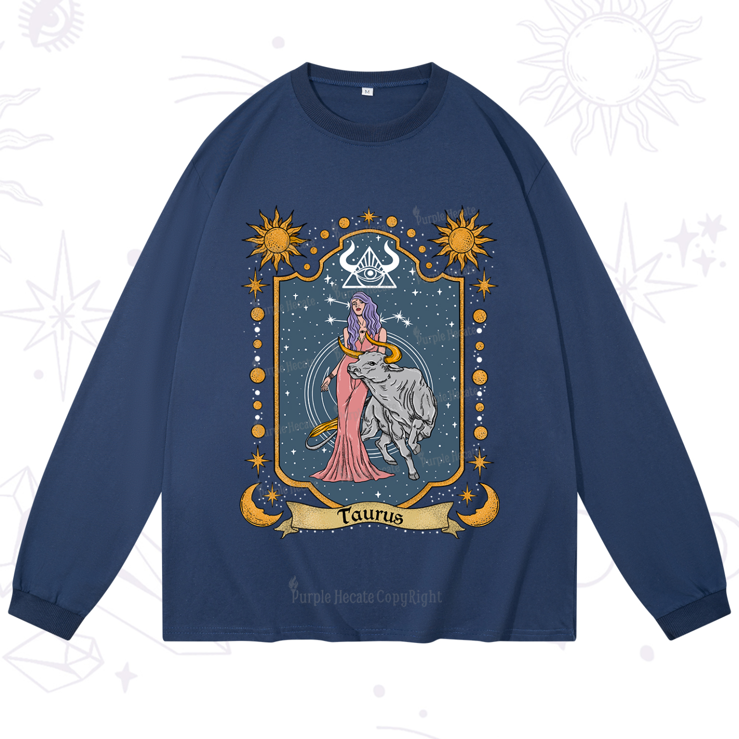 Purplehecate Taurus Zodiac Long Sleeve T-Shirt