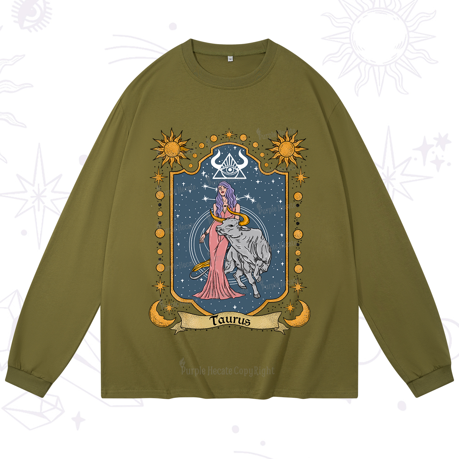 Purplehecate Taurus Zodiac Long Sleeve T-Shirt