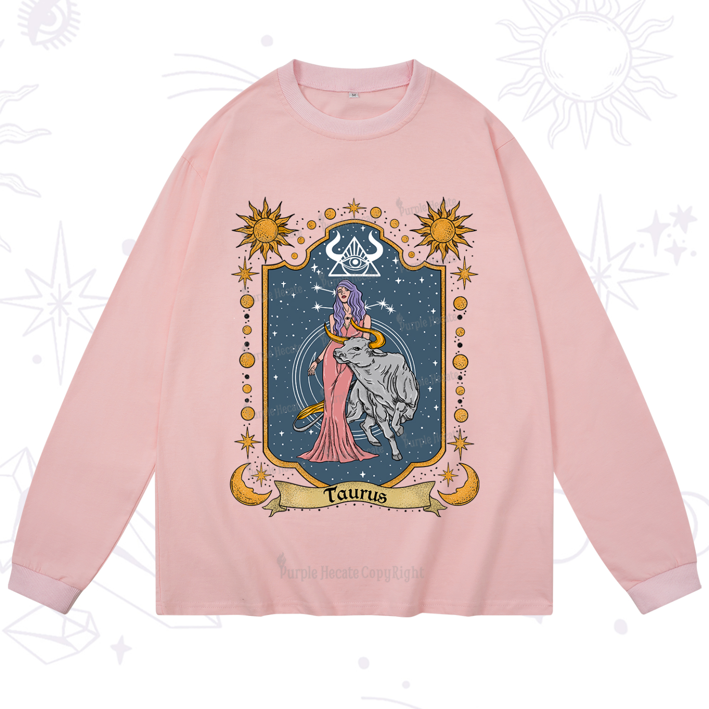 Purplehecate Taurus Zodiac Long Sleeve T-Shirt