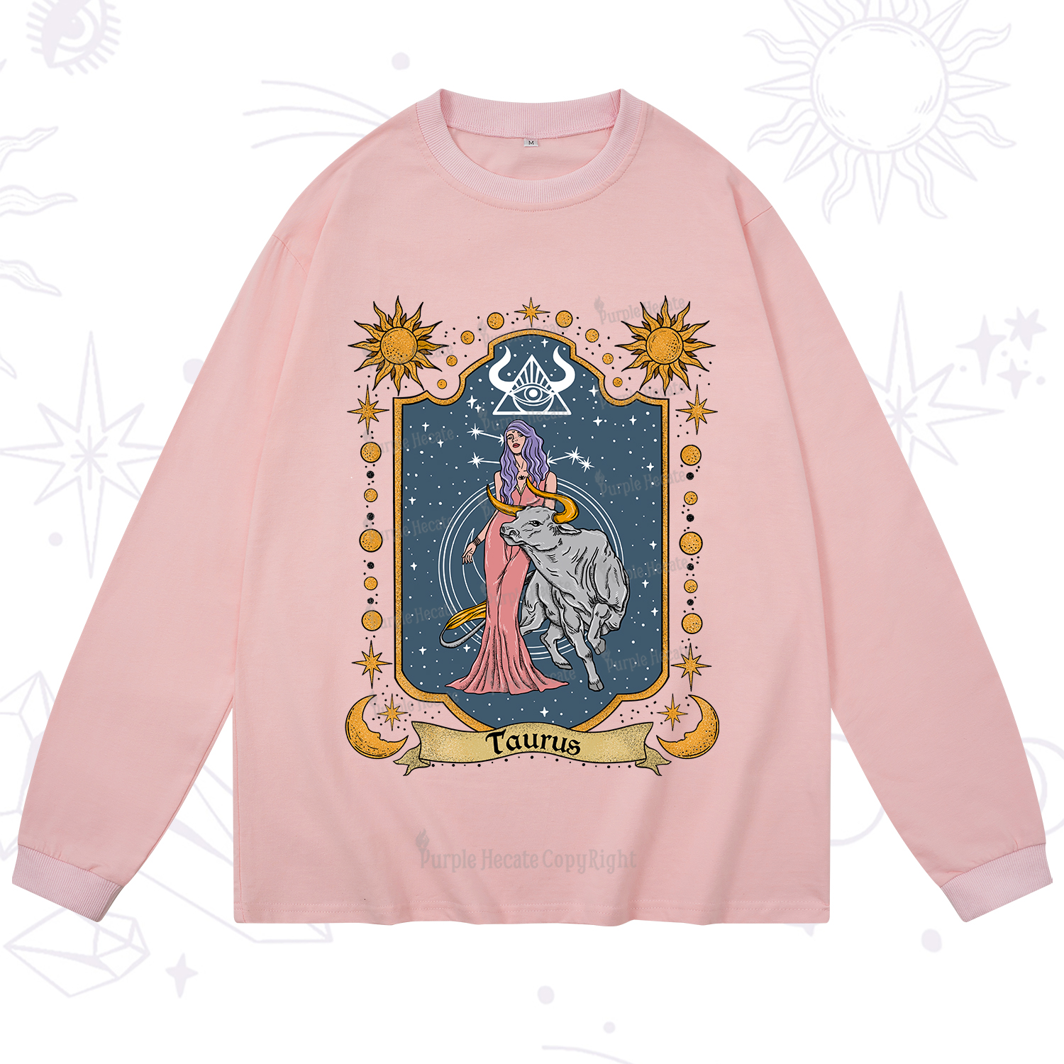 Purplehecate Taurus Zodiac Long Sleeve T-Shirt