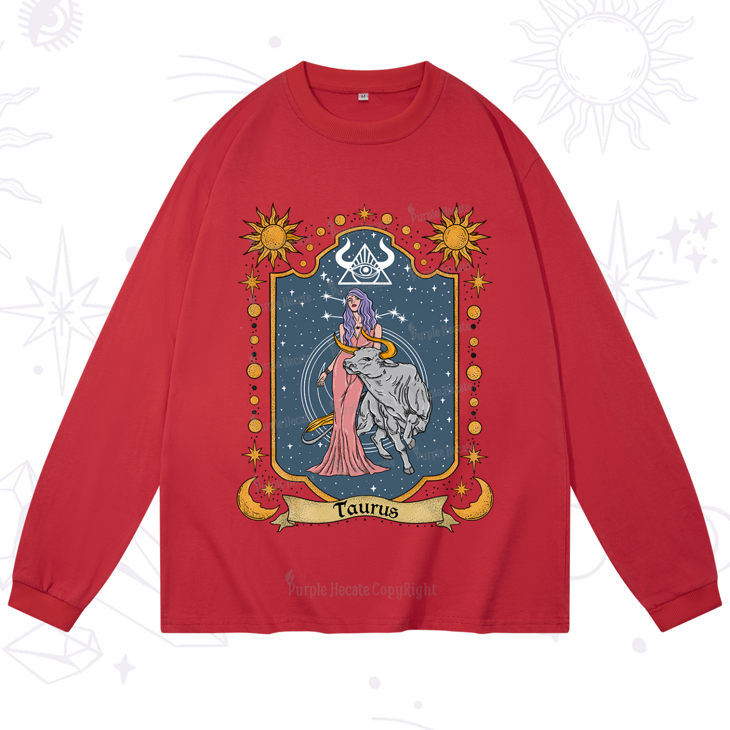 Purplehecate Taurus Zodiac Long Sleeve T-Shirt