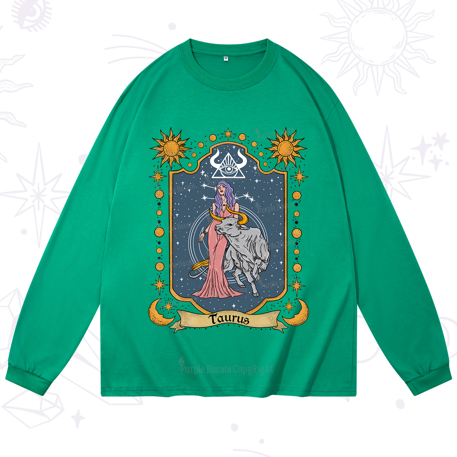Purplehecate Taurus Zodiac Long Sleeve T-Shirt