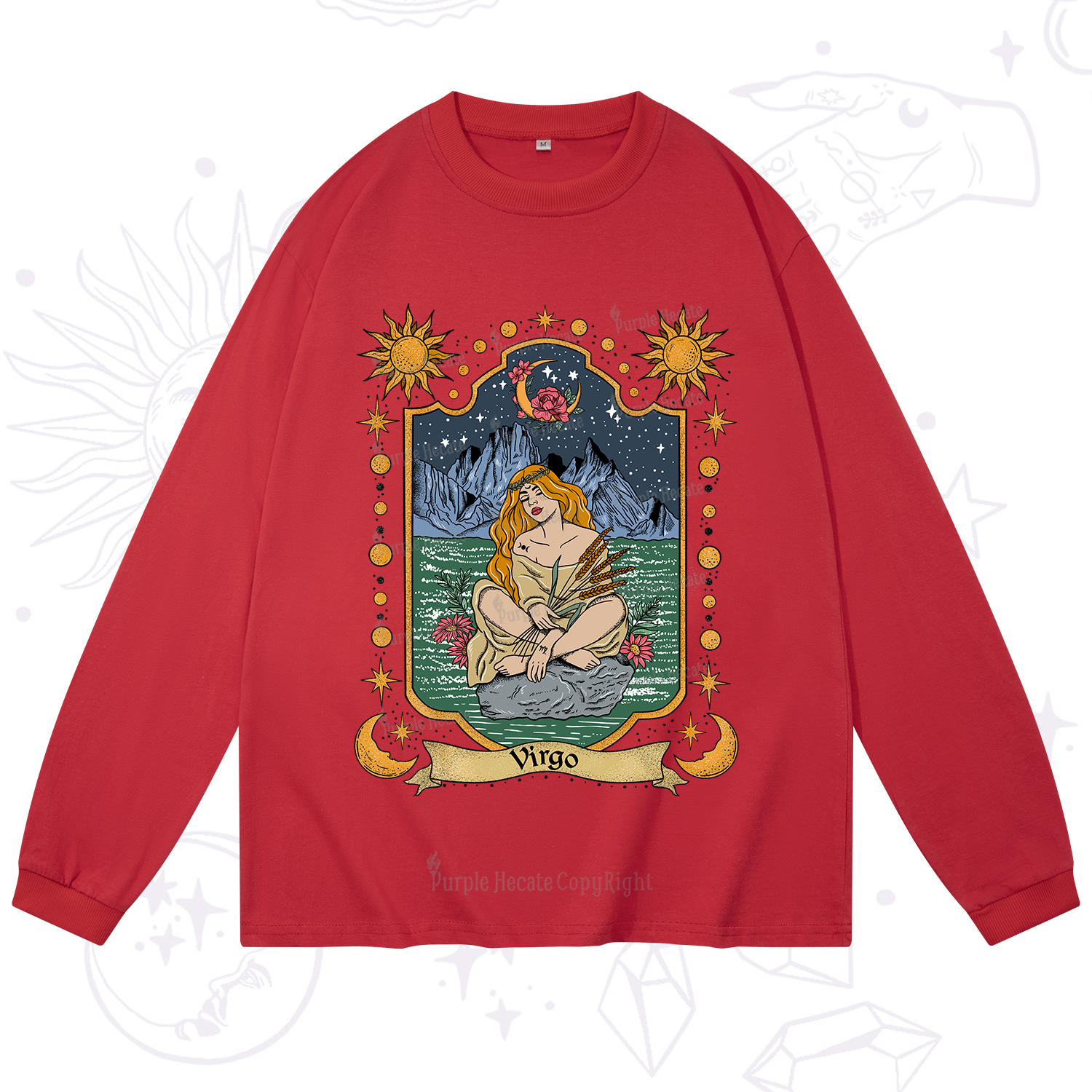 Purplehecate Virgo Zodiac Long Sleeve T-Shirt