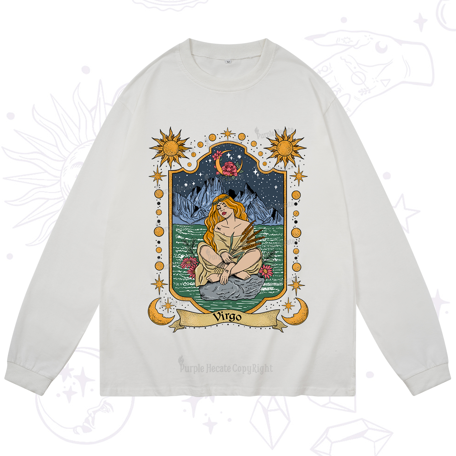 Purplehecate Virgo Zodiac Long Sleeve T-Shirt