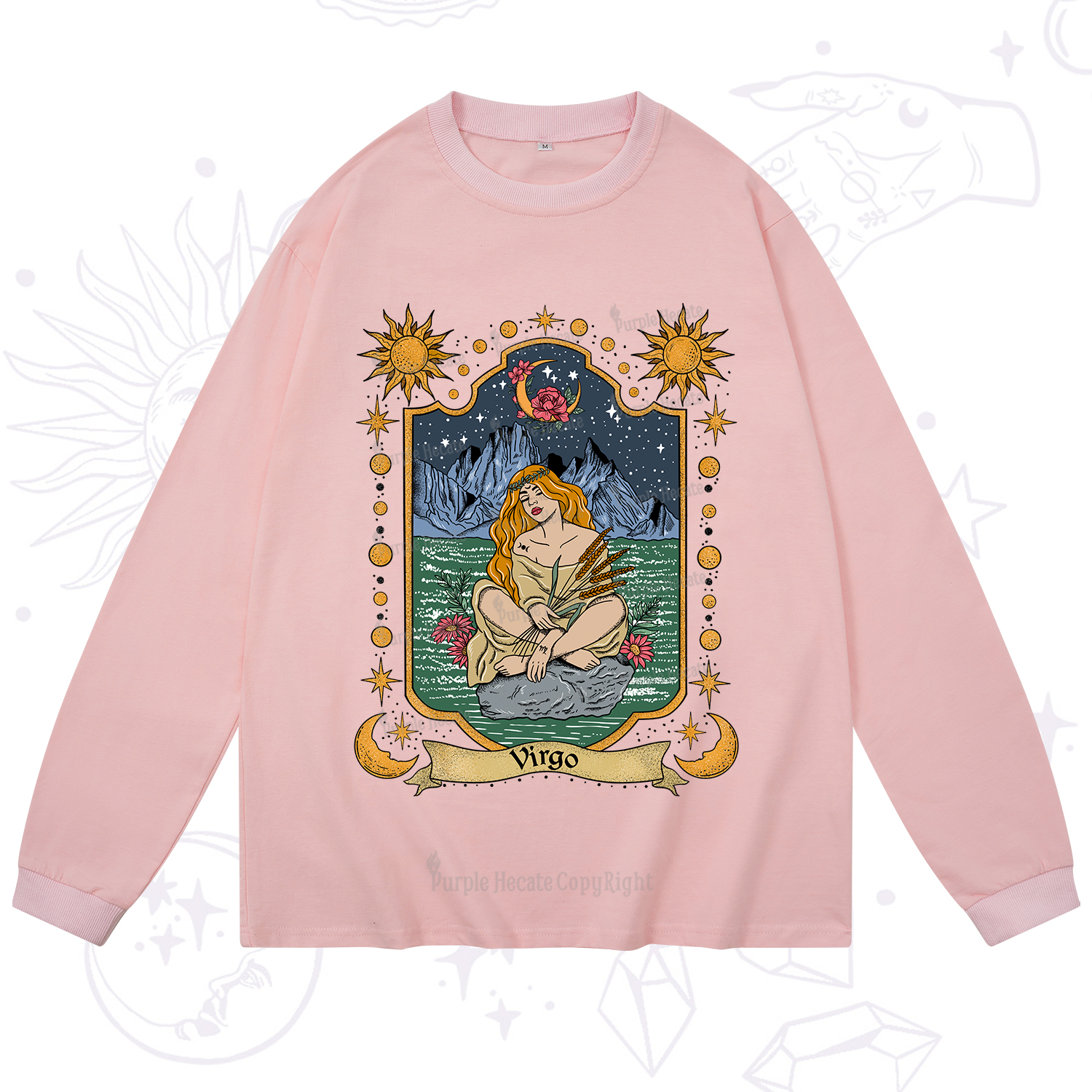 Purplehecate Virgo Zodiac Long Sleeve T-Shirt