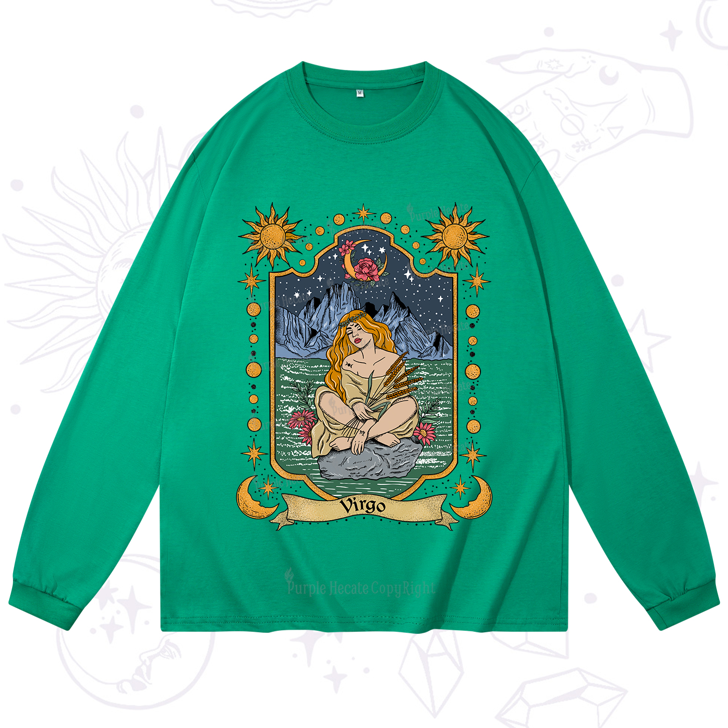 Purplehecate Virgo Zodiac Long Sleeve T-Shirt