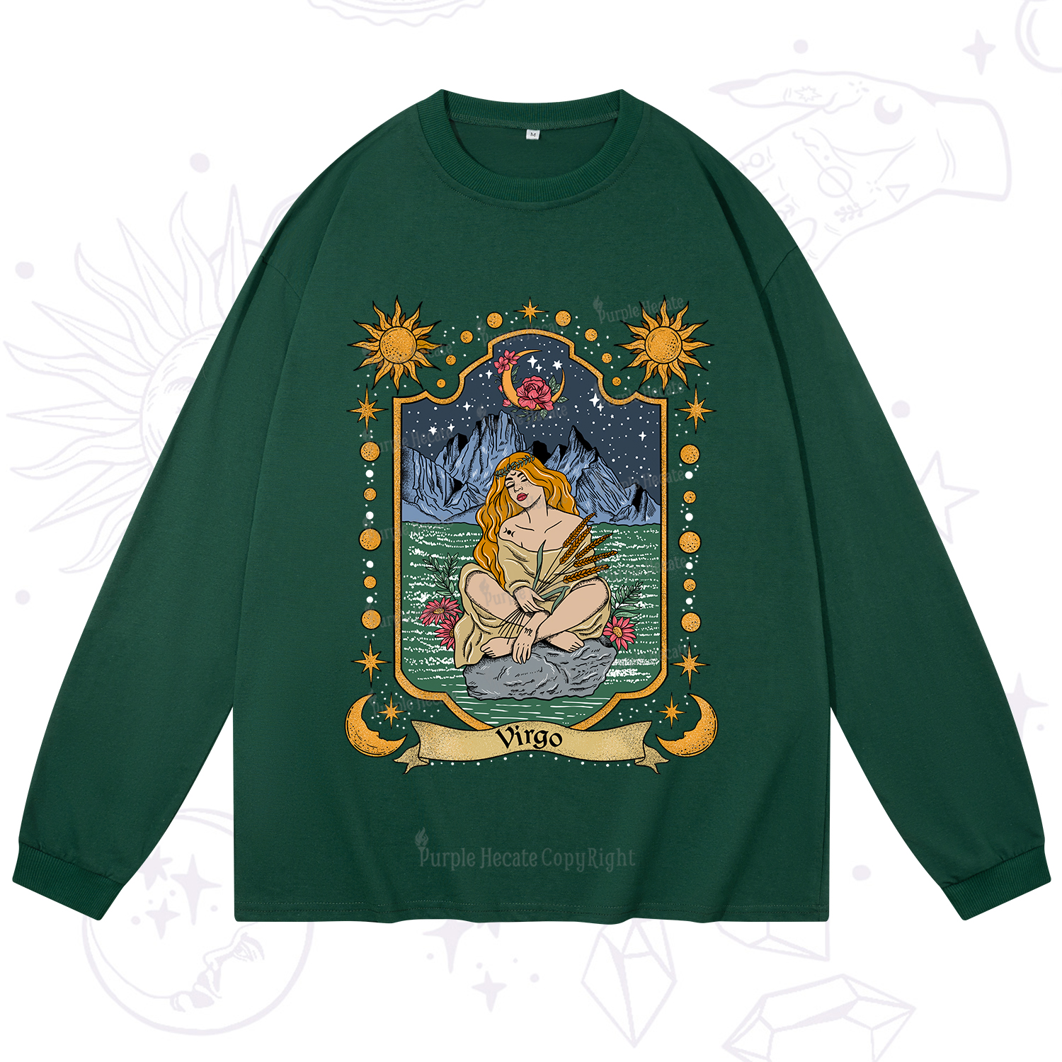 Purplehecate Virgo Zodiac Long Sleeve T-Shirt