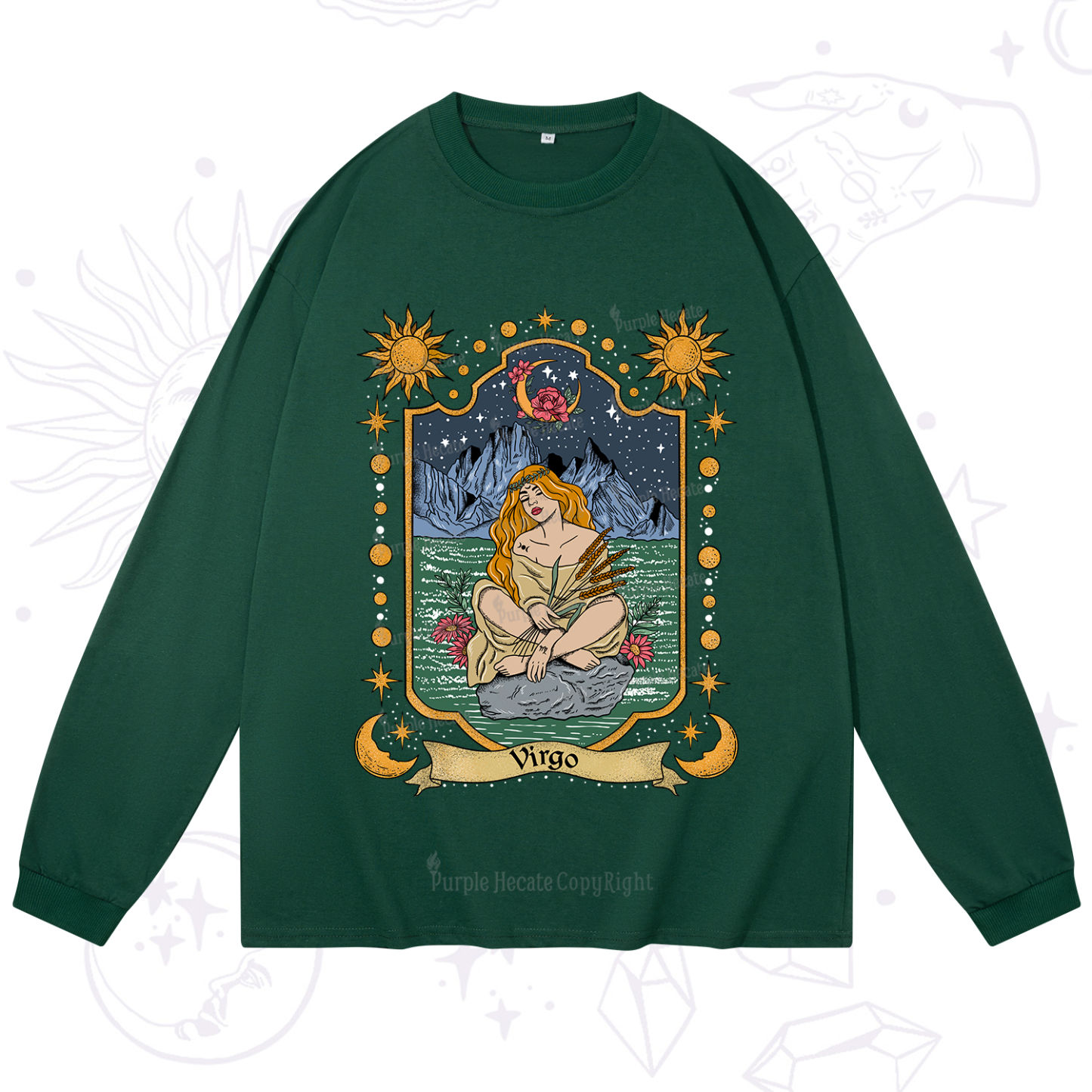 Purplehecate Virgo Zodiac Long Sleeve T-Shirt
