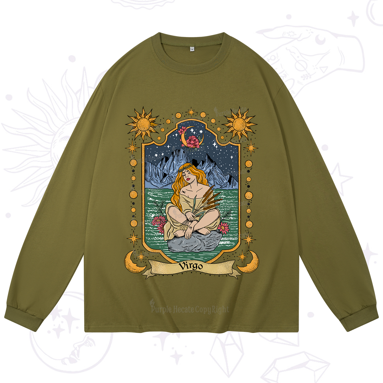 Purplehecate Virgo Zodiac Long Sleeve T-Shirt