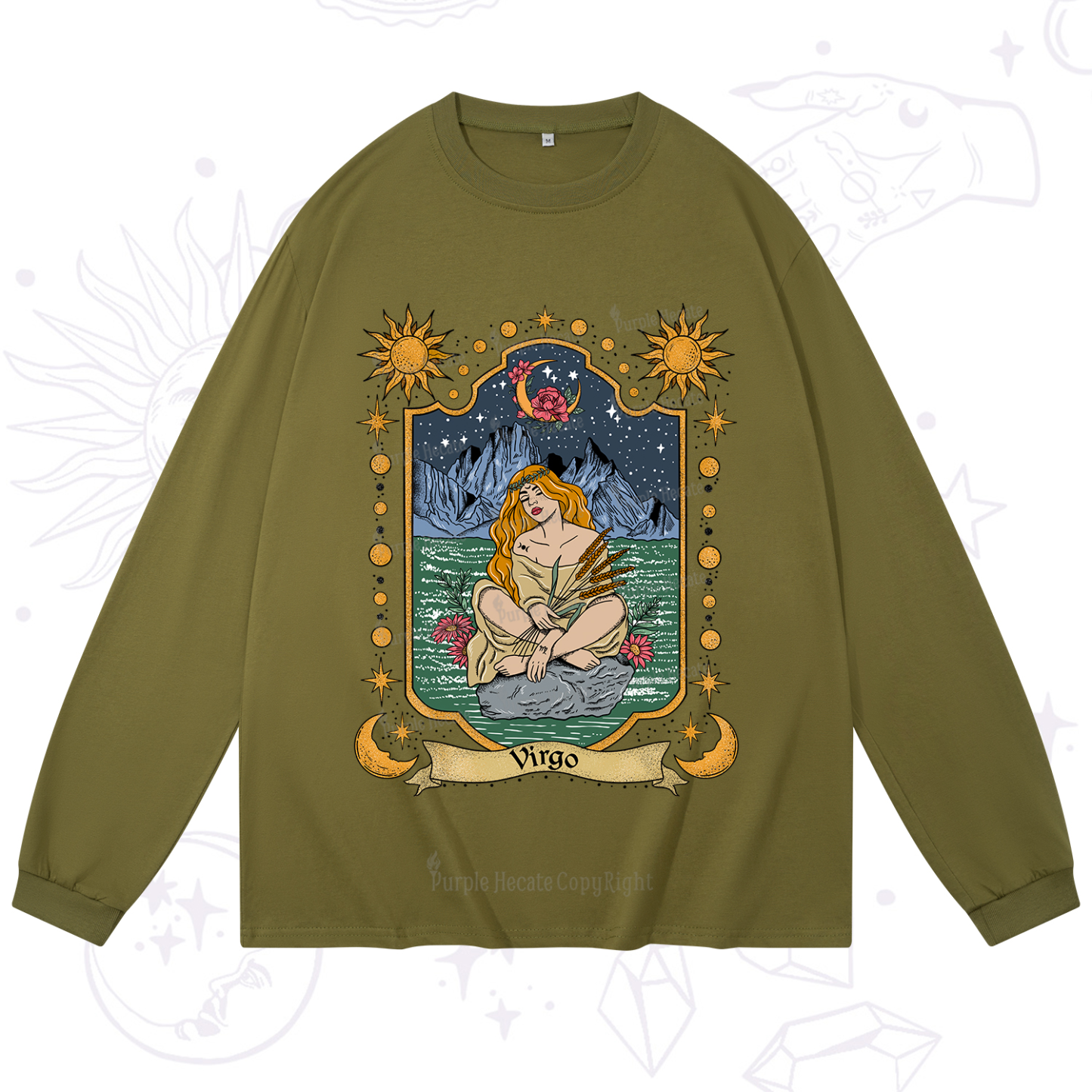 Purplehecate Virgo Zodiac Long Sleeve T-Shirt