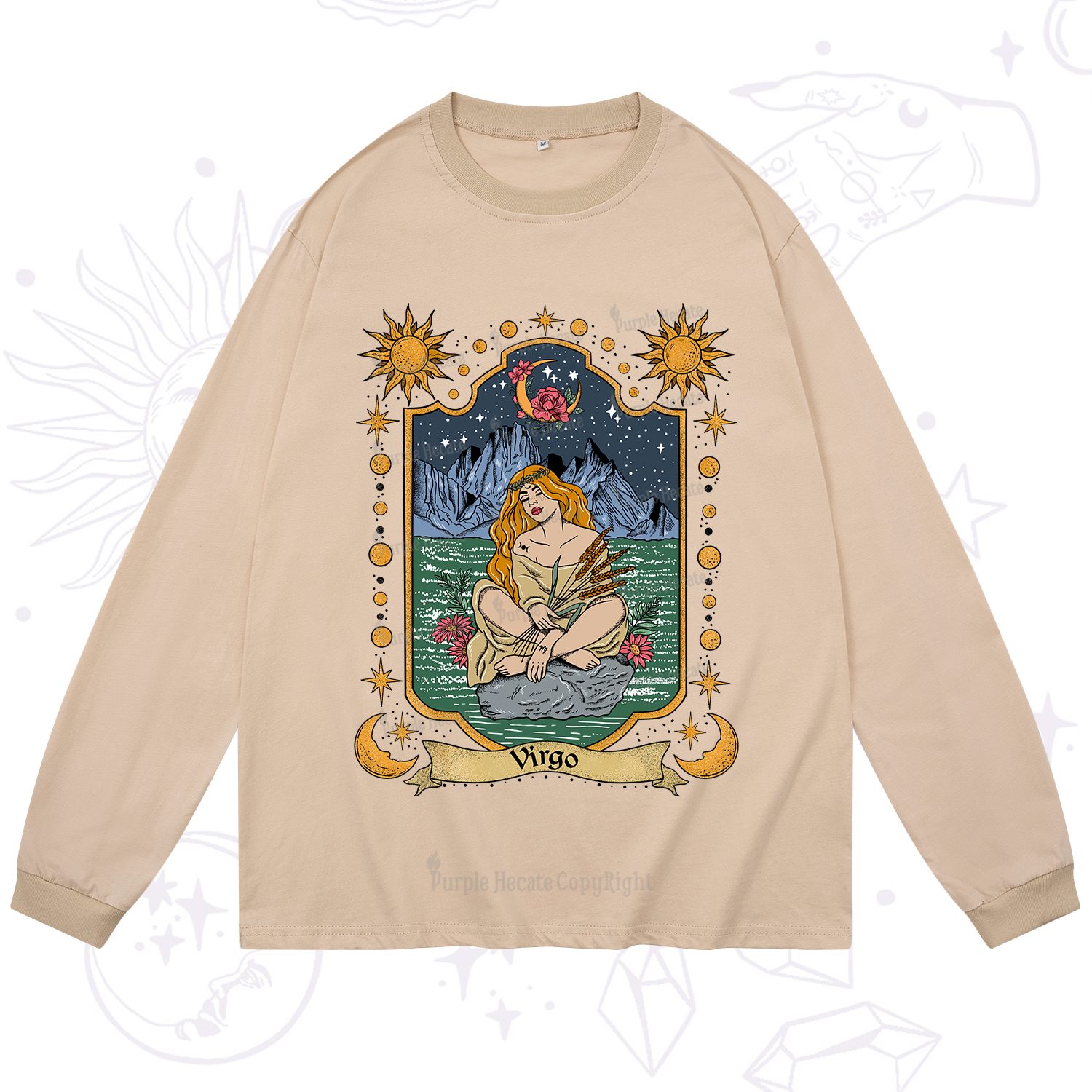 Purplehecate Virgo Zodiac Long Sleeve T-Shirt