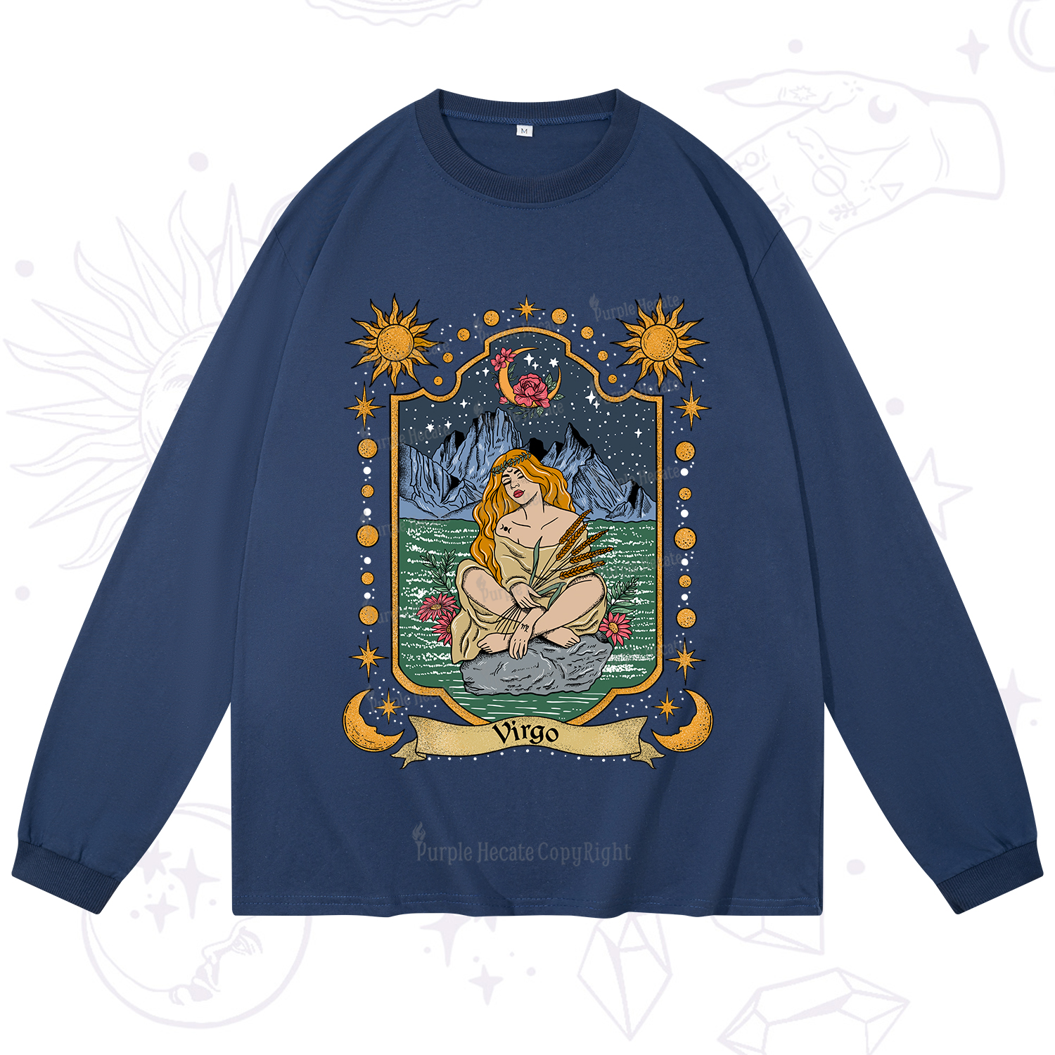 Purplehecate Virgo Zodiac Long Sleeve T-Shirt