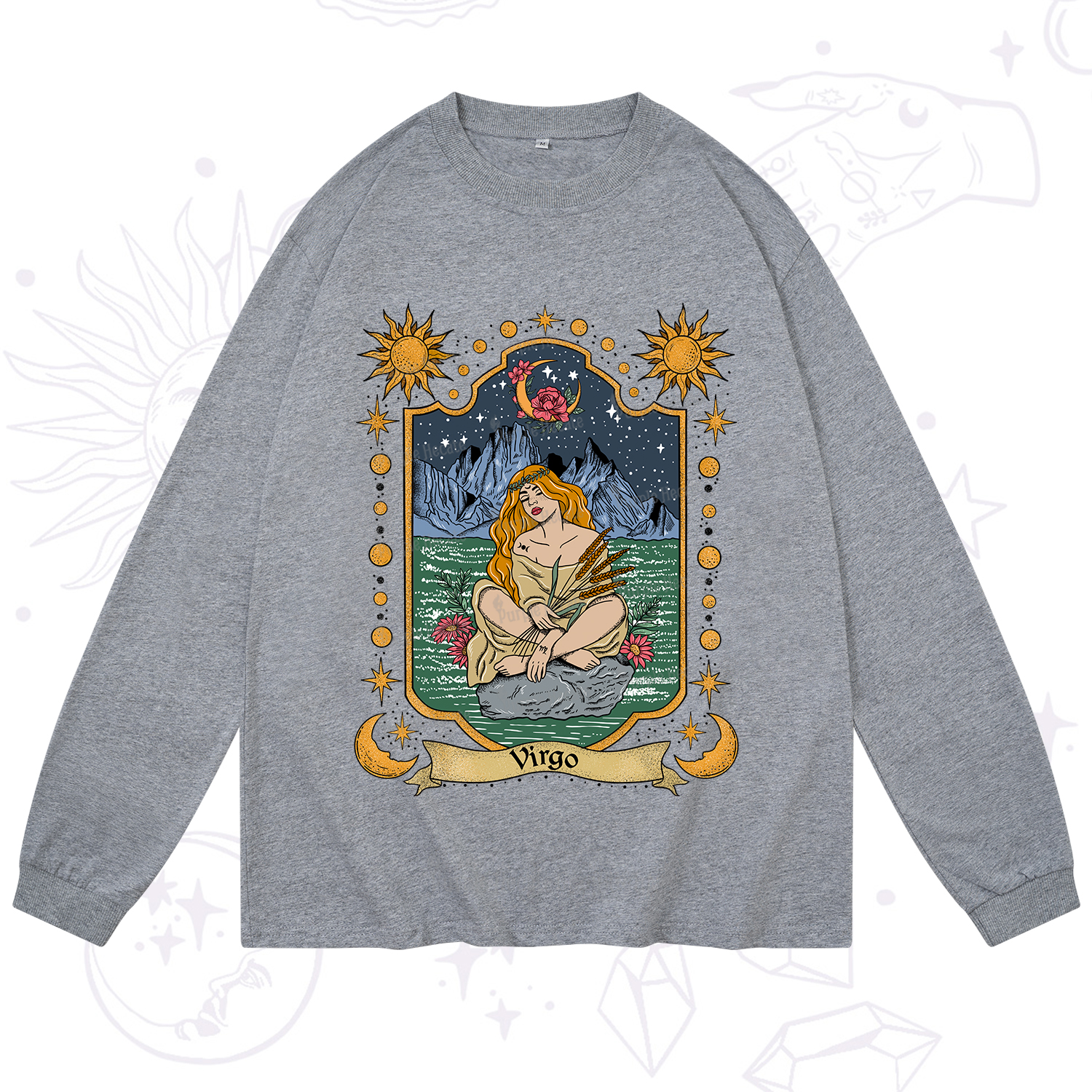 Purplehecate Virgo Zodiac Long Sleeve T-Shirt