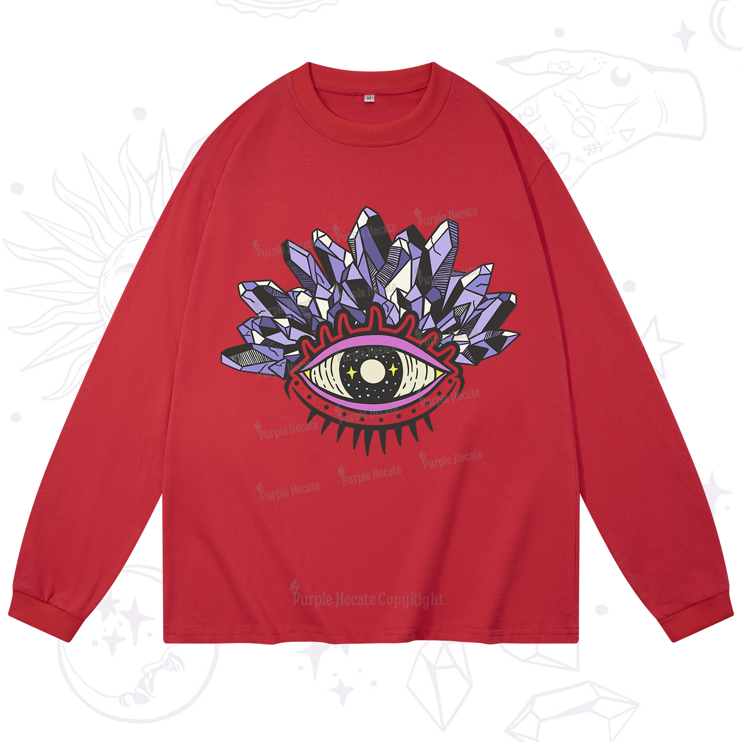 Purplehecate Crystal Eye Long Sleeve T-Shirt
