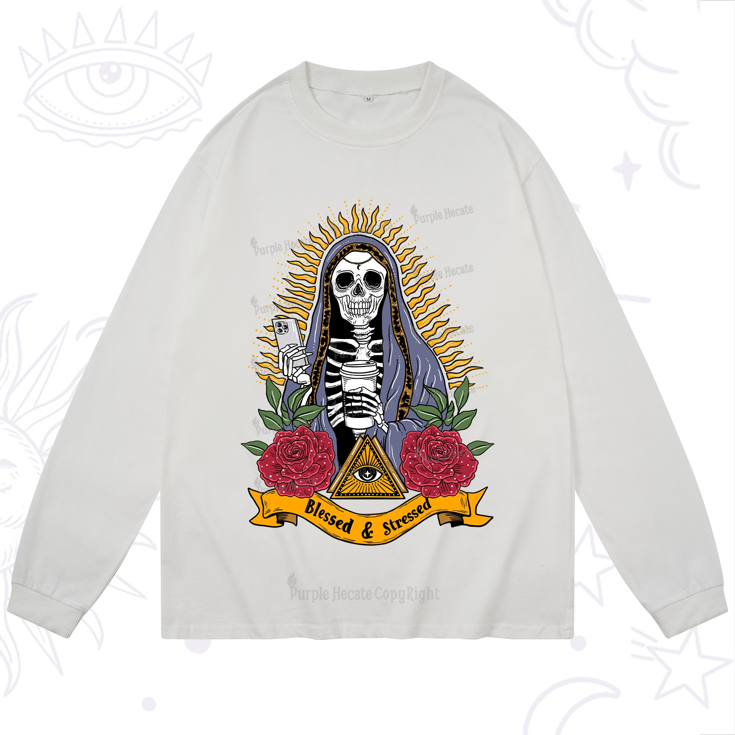 Purplehecate Blessed And Stressed Long Sleeve T-Shirt