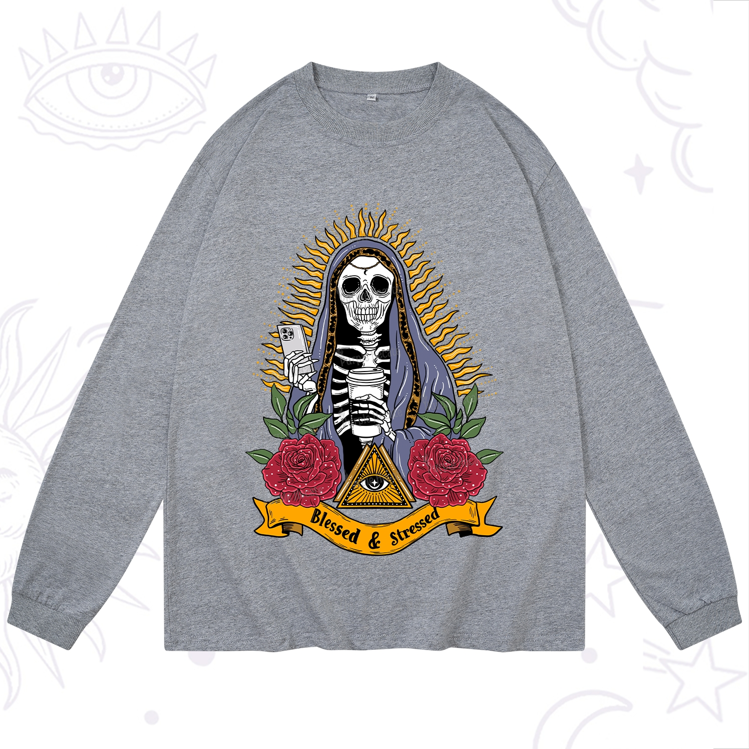 Purplehecate Blessed And Stressed Long Sleeve T-Shirt