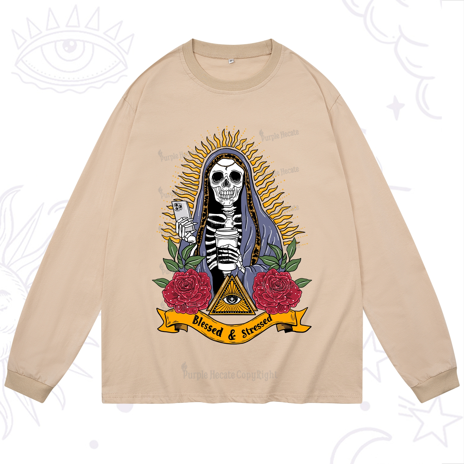 Purplehecate Blessed And Stressed Long Sleeve T-Shirt