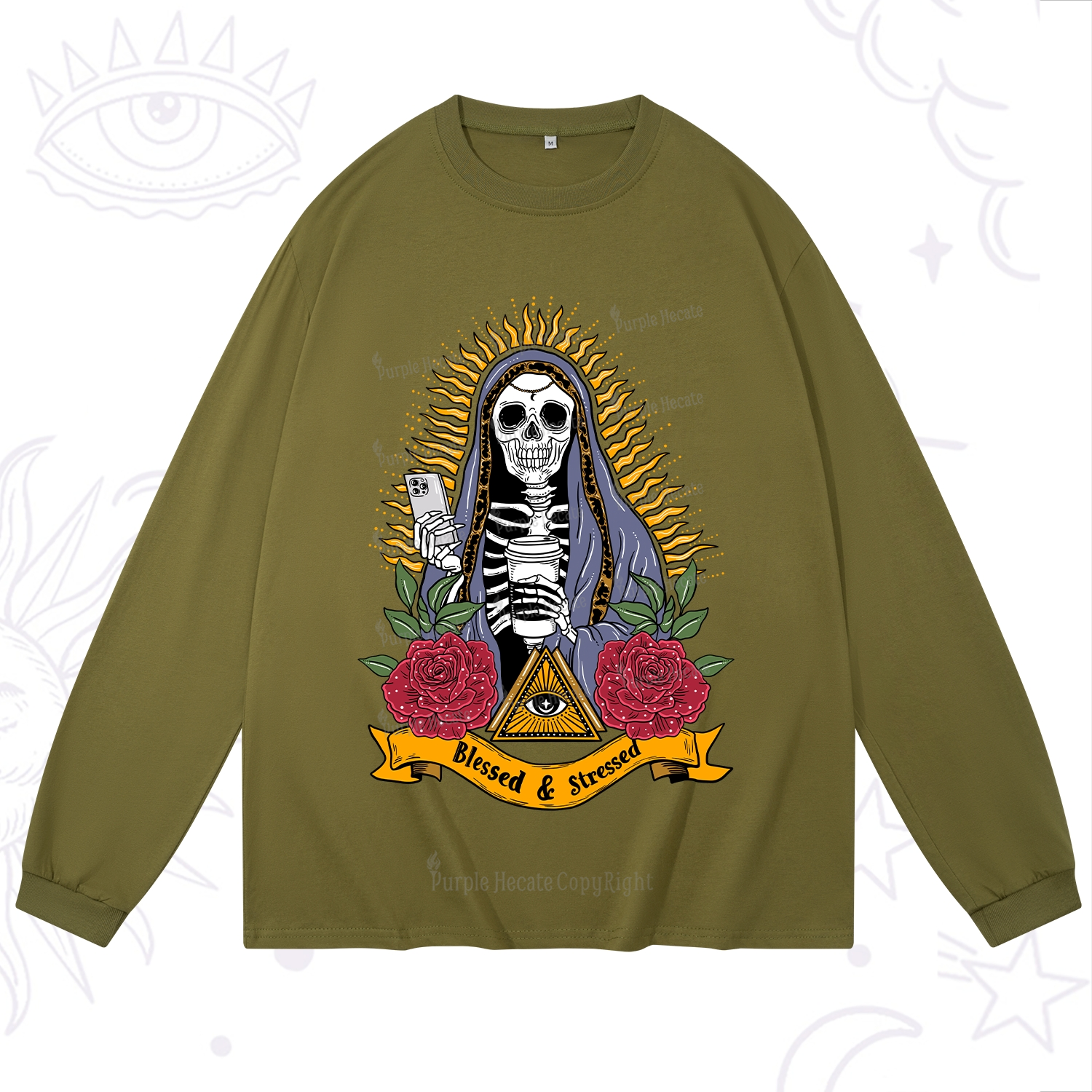 Purplehecate Blessed And Stressed Long Sleeve T-Shirt