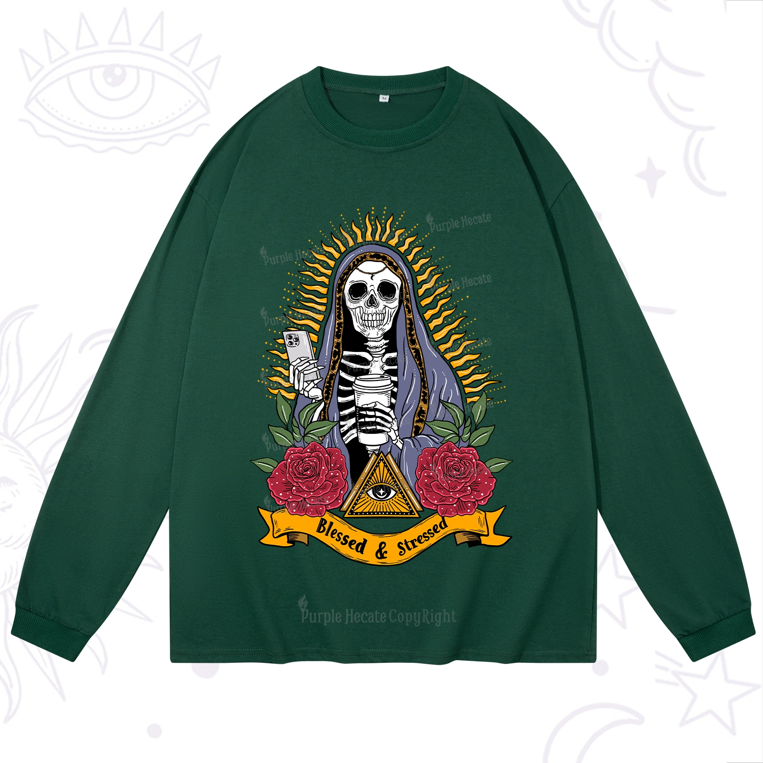 Purplehecate Blessed And Stressed Long Sleeve T-Shirt
