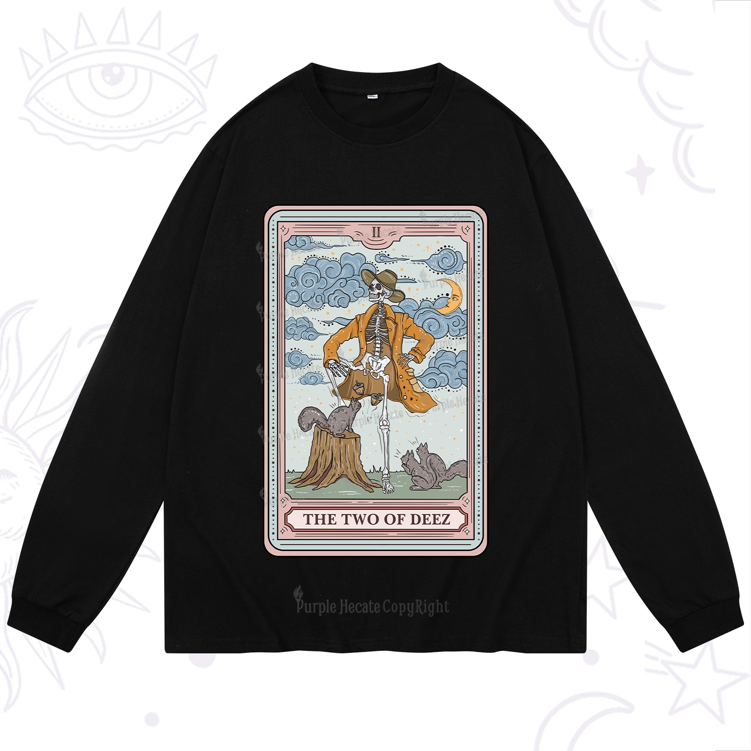 Purplehecate The Two Of Deez Tarot Long Sleeve T-Shirt