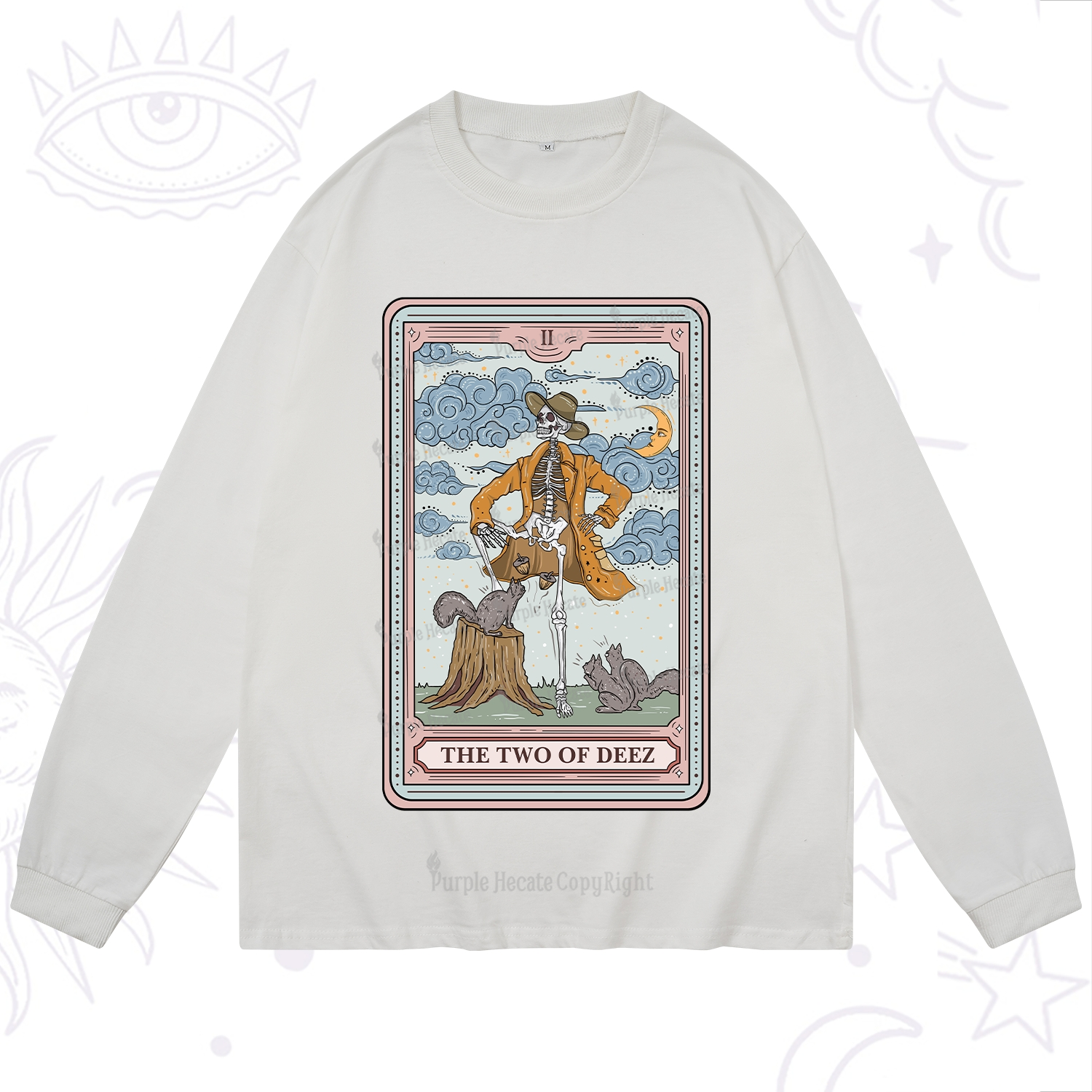 Purplehecate The Two Of Deez Tarot Long Sleeve T-Shirt