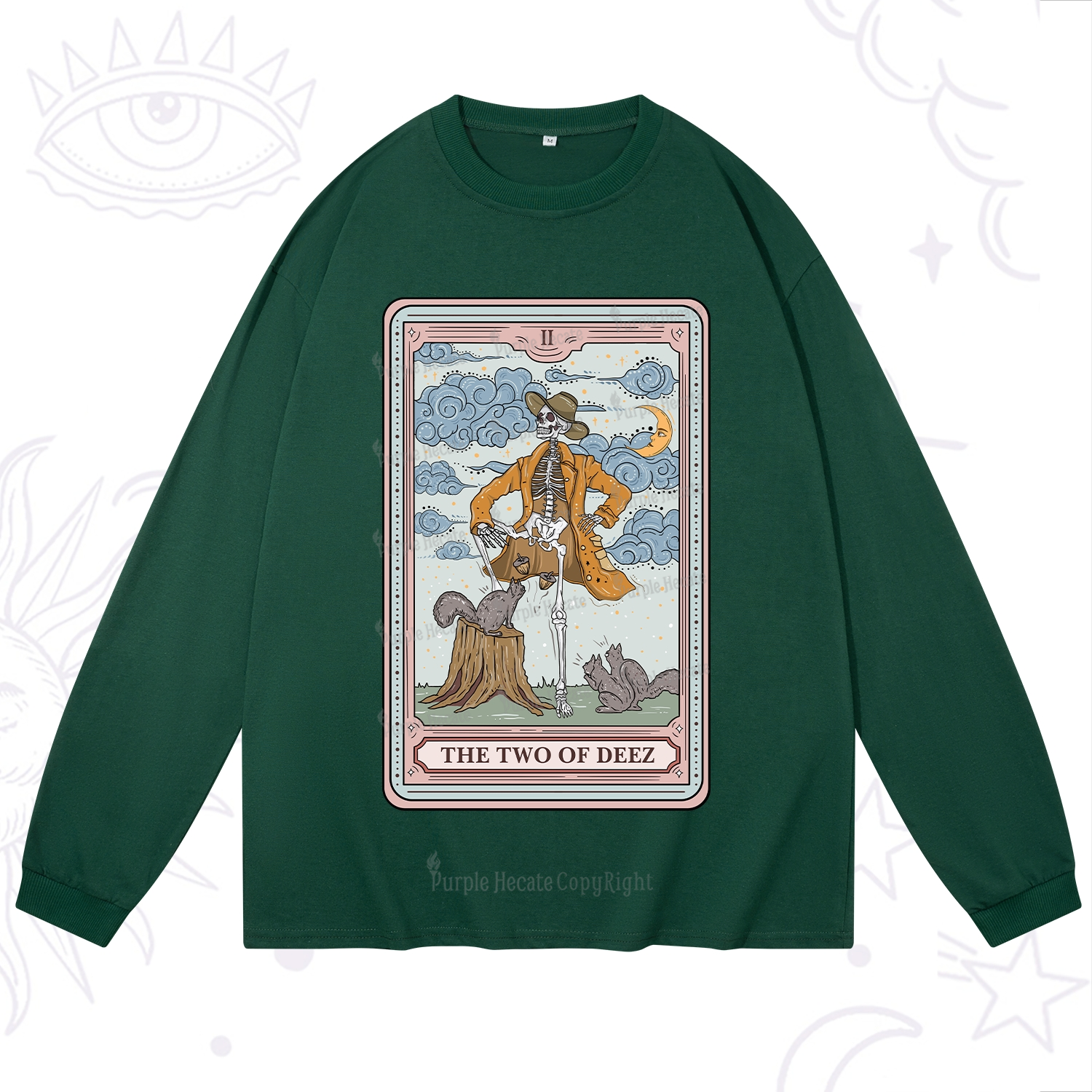 Purplehecate The Two Of Deez Tarot Long Sleeve T-Shirt
