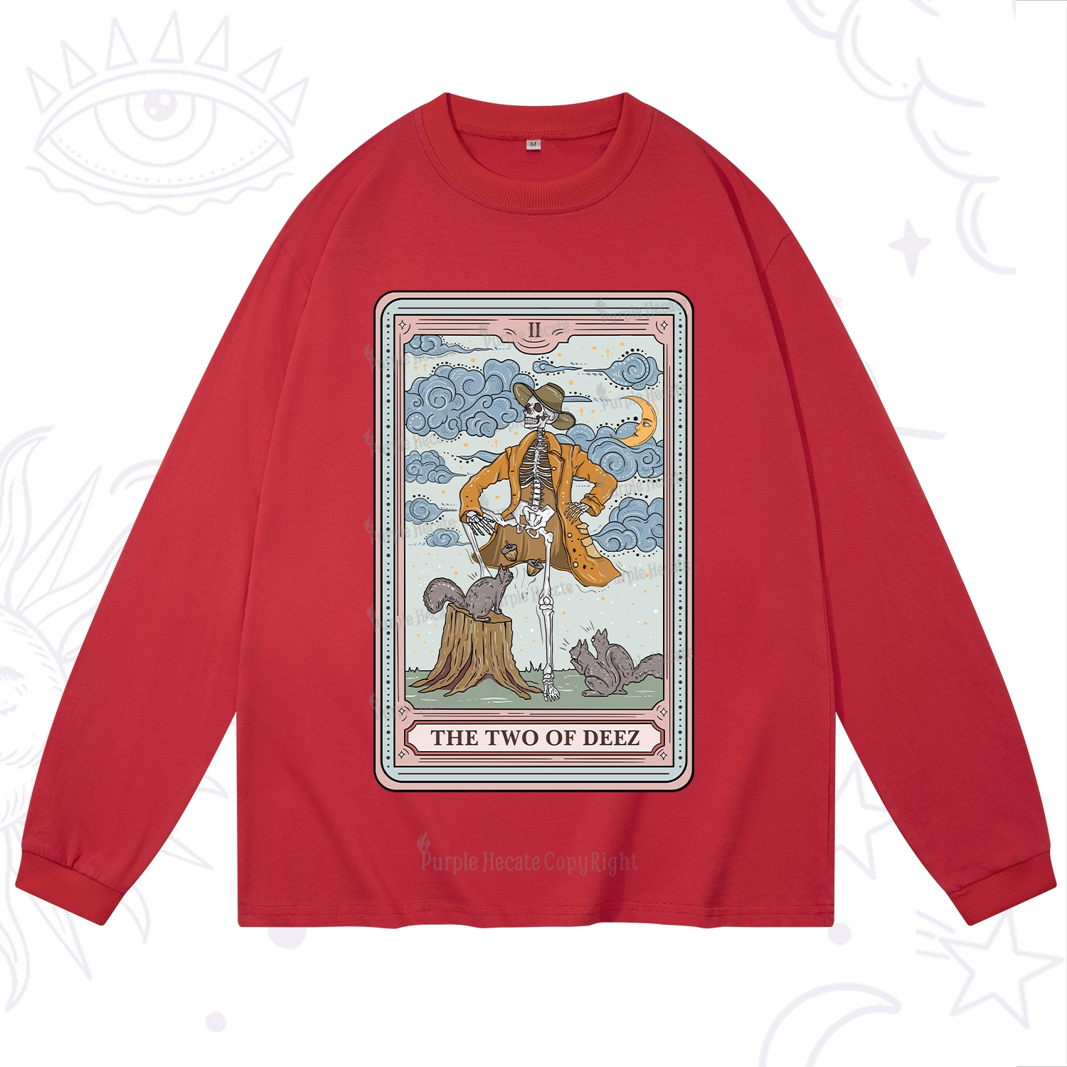 Purplehecate The Two Of Deez Tarot Long Sleeve T-Shirt