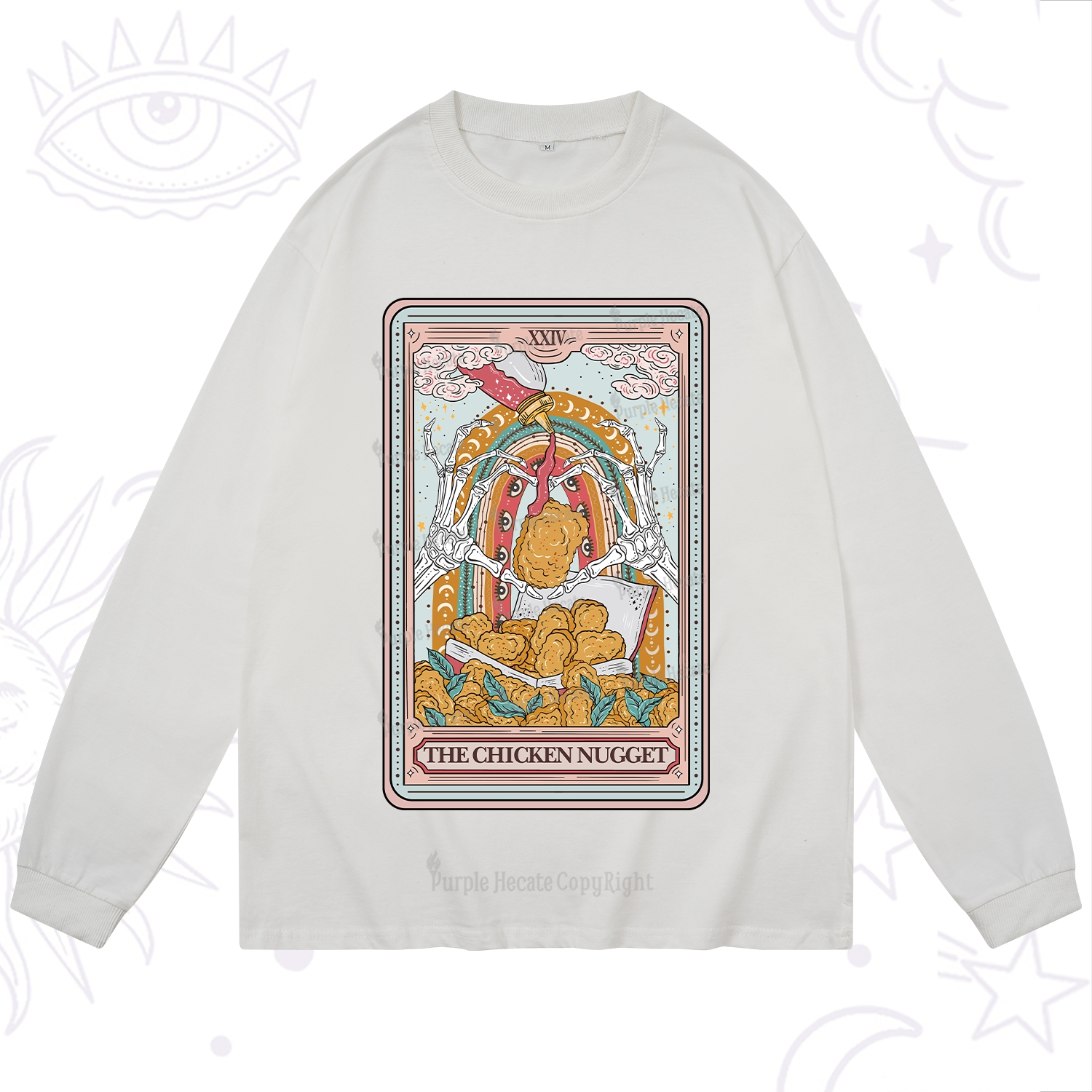 Purplehecate The Chicken Nugget Food Tarot Long Sleeve T-Shirt