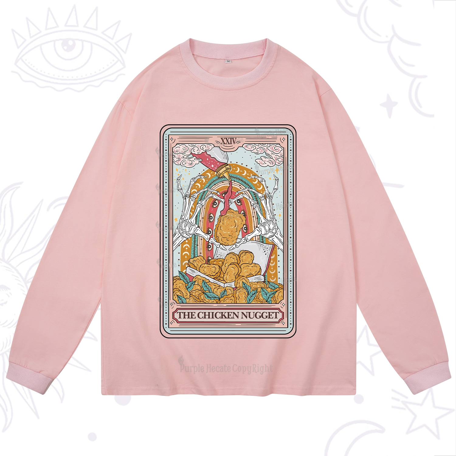 Purplehecate The Chicken Nugget Food Tarot Long Sleeve T-Shirt