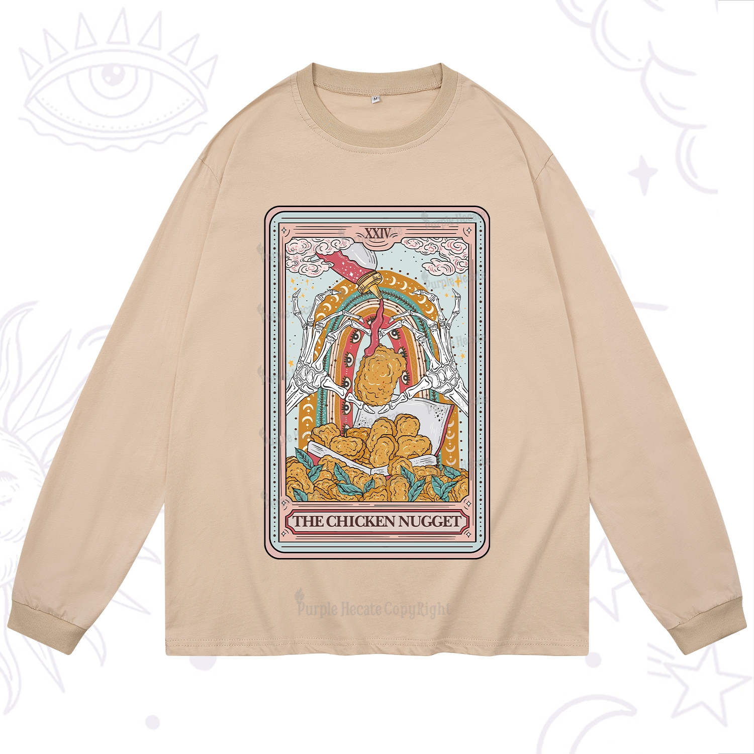 Purplehecate The Chicken Nugget Food Tarot Long Sleeve T-Shirt