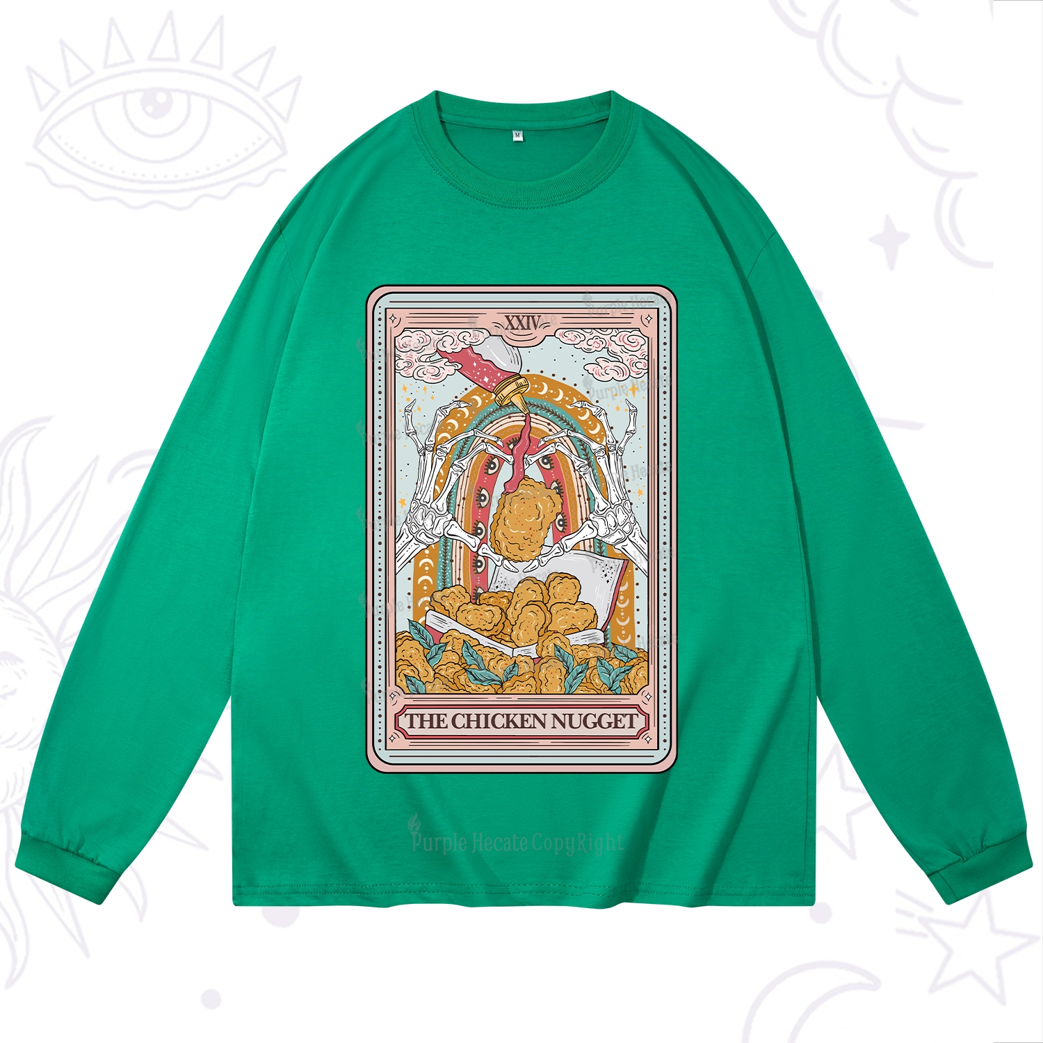 Purplehecate The Chicken Nugget Food Tarot Long Sleeve T-Shirt