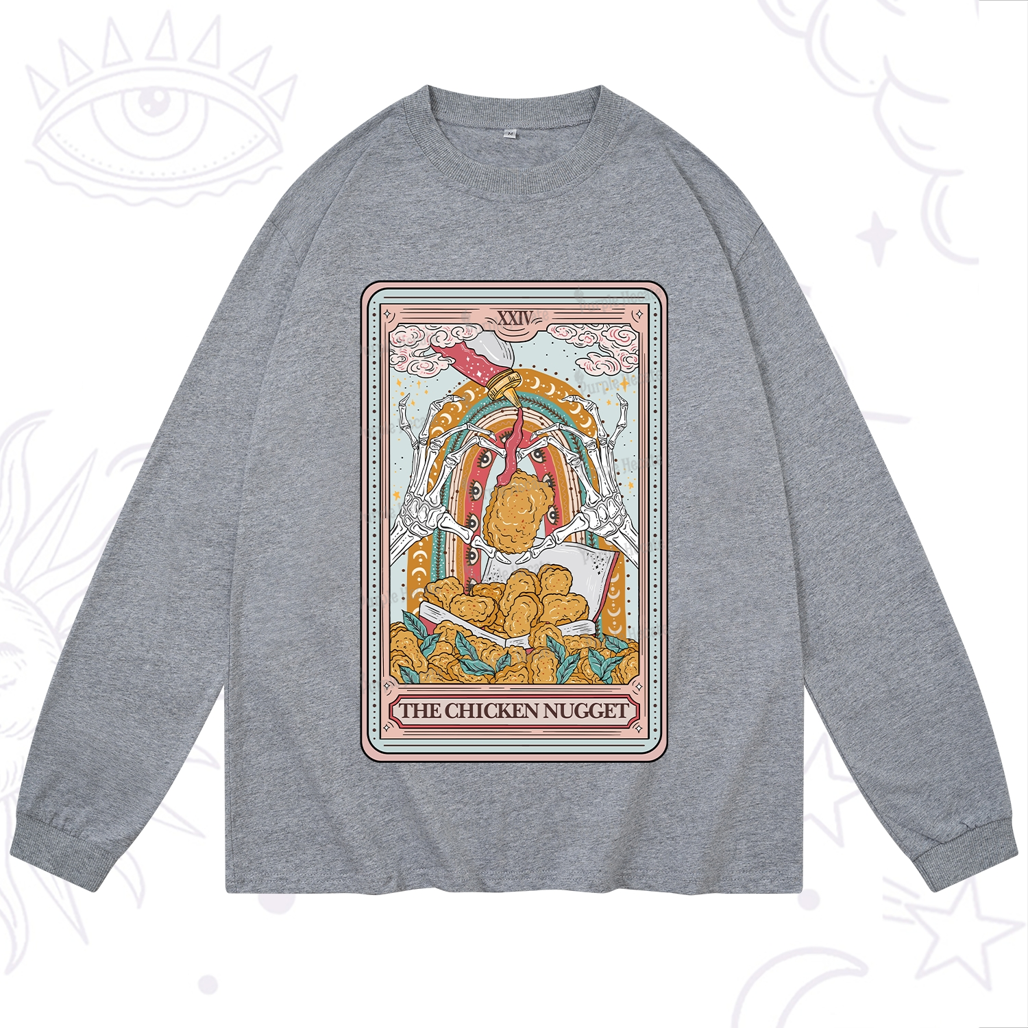 Purplehecate The Chicken Nugget Food Tarot Long Sleeve T-Shirt