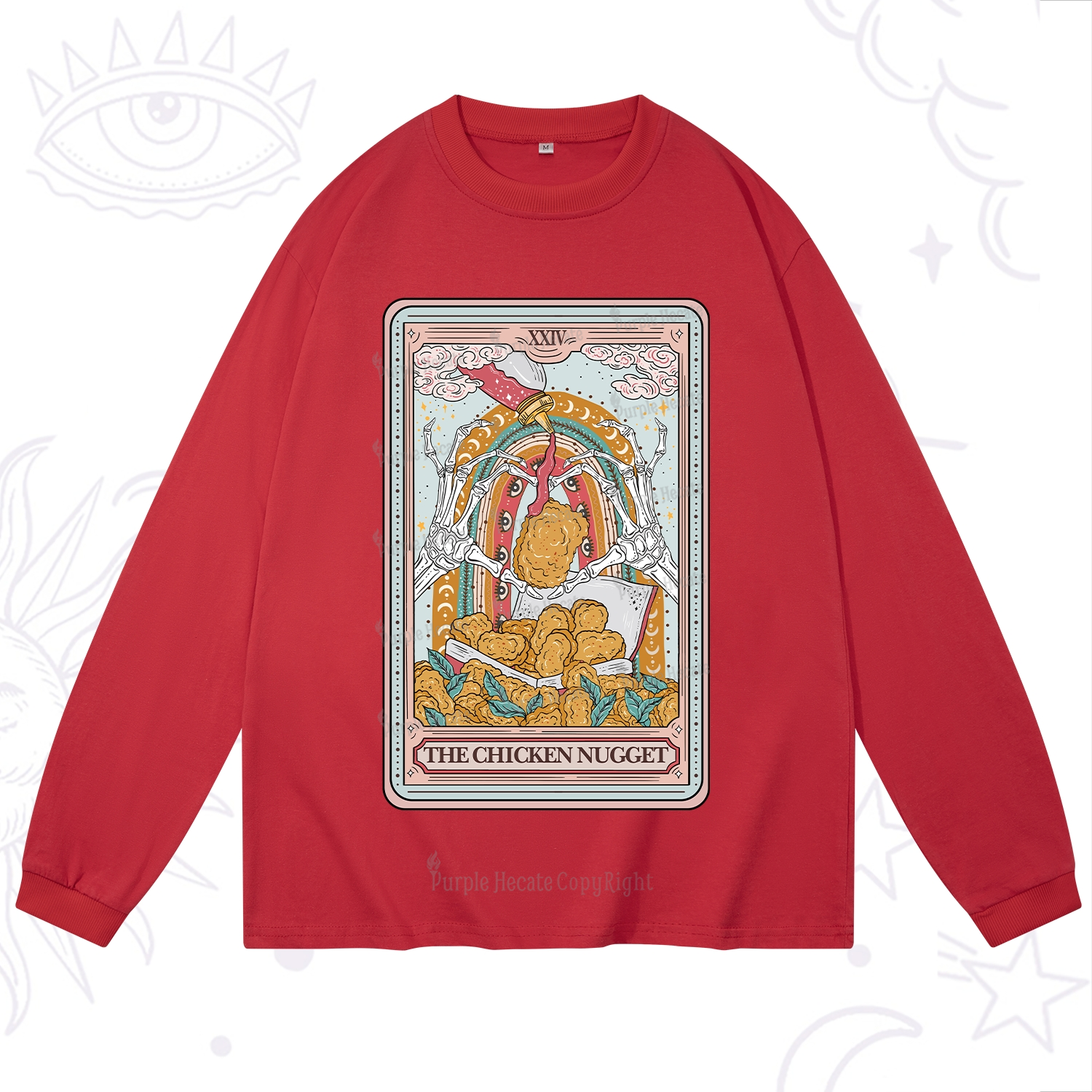Purplehecate The Chicken Nugget Food Tarot Long Sleeve T-Shirt