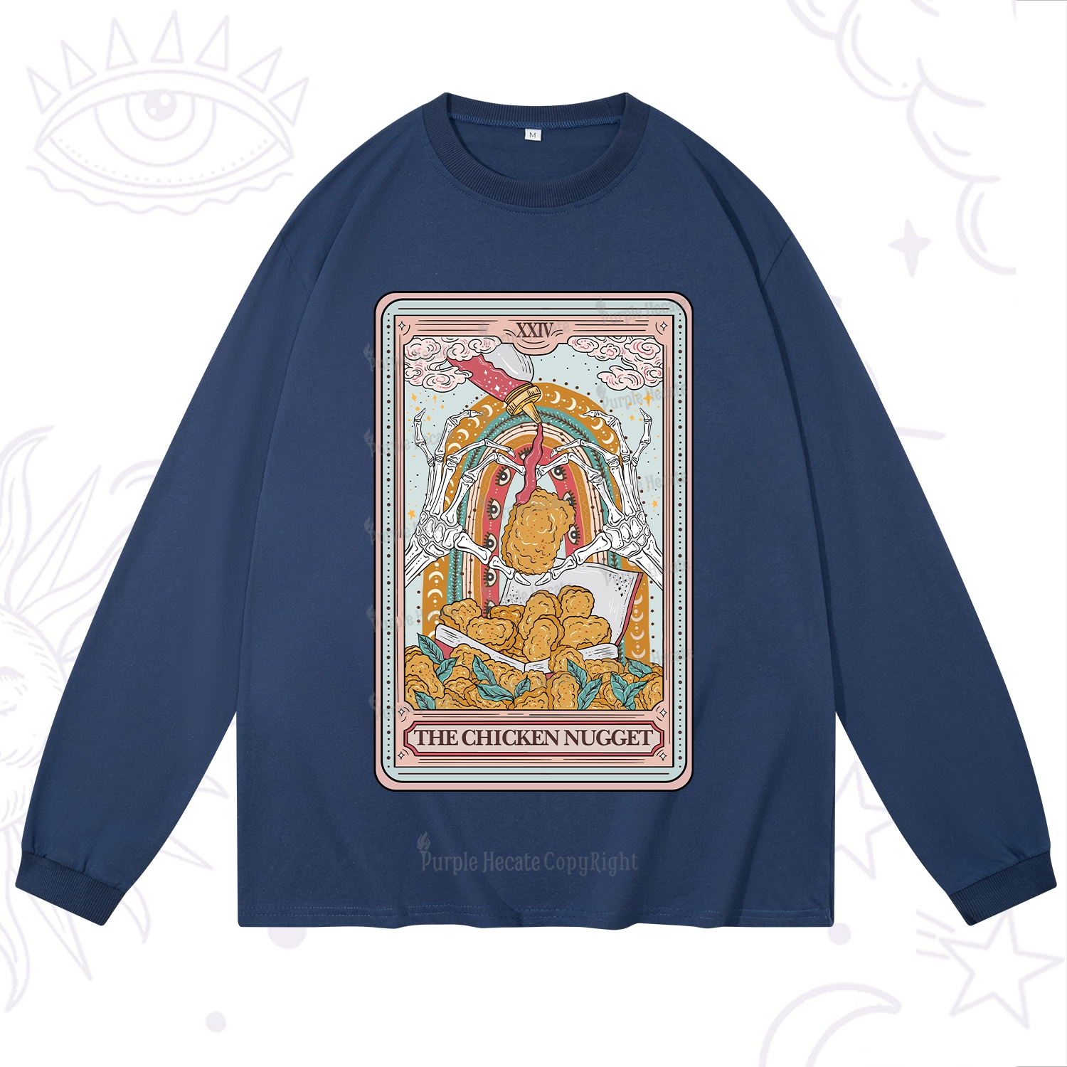 Purplehecate The Chicken Nugget Food Tarot Long Sleeve T-Shirt
